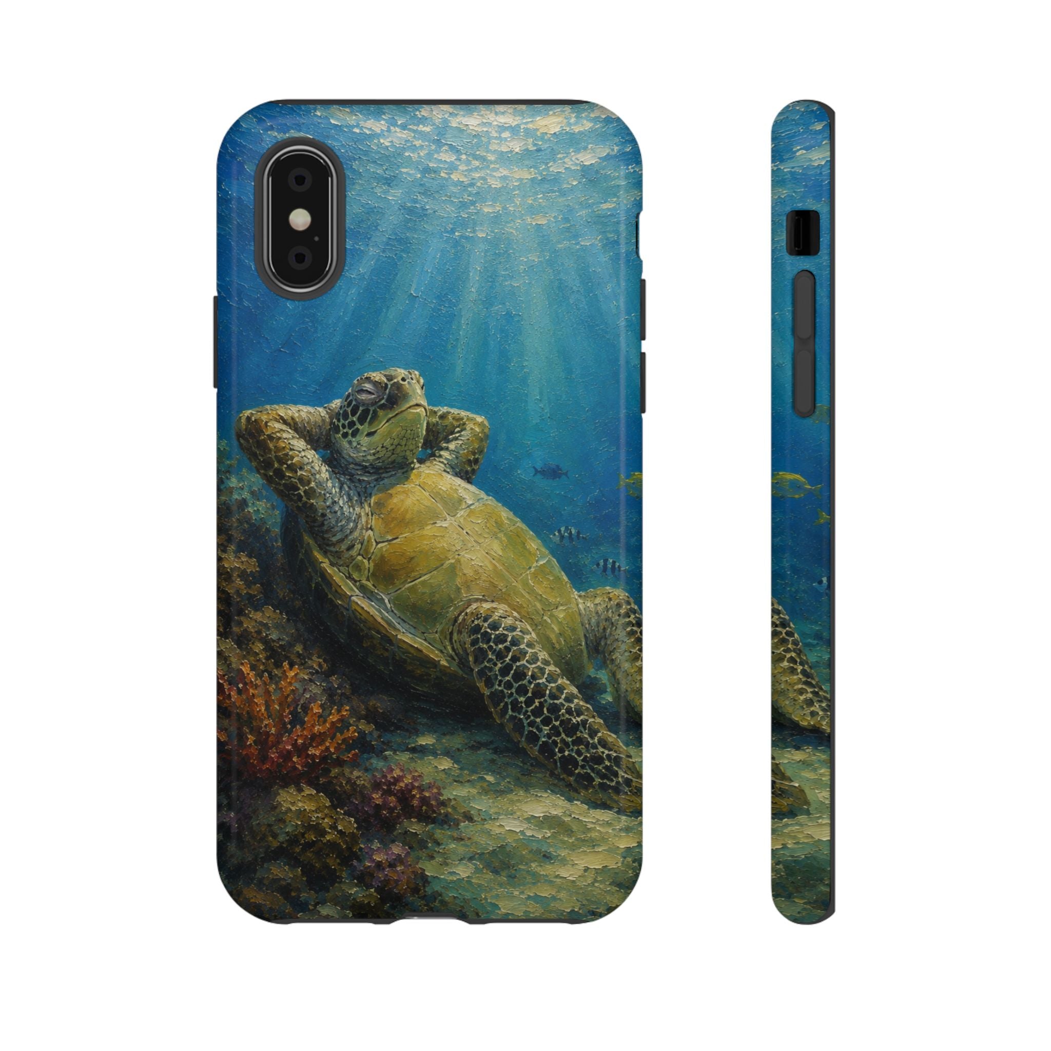 Sea Turtle Relaxation Phone Case — Ocean Underwater Art Protective Tough Case