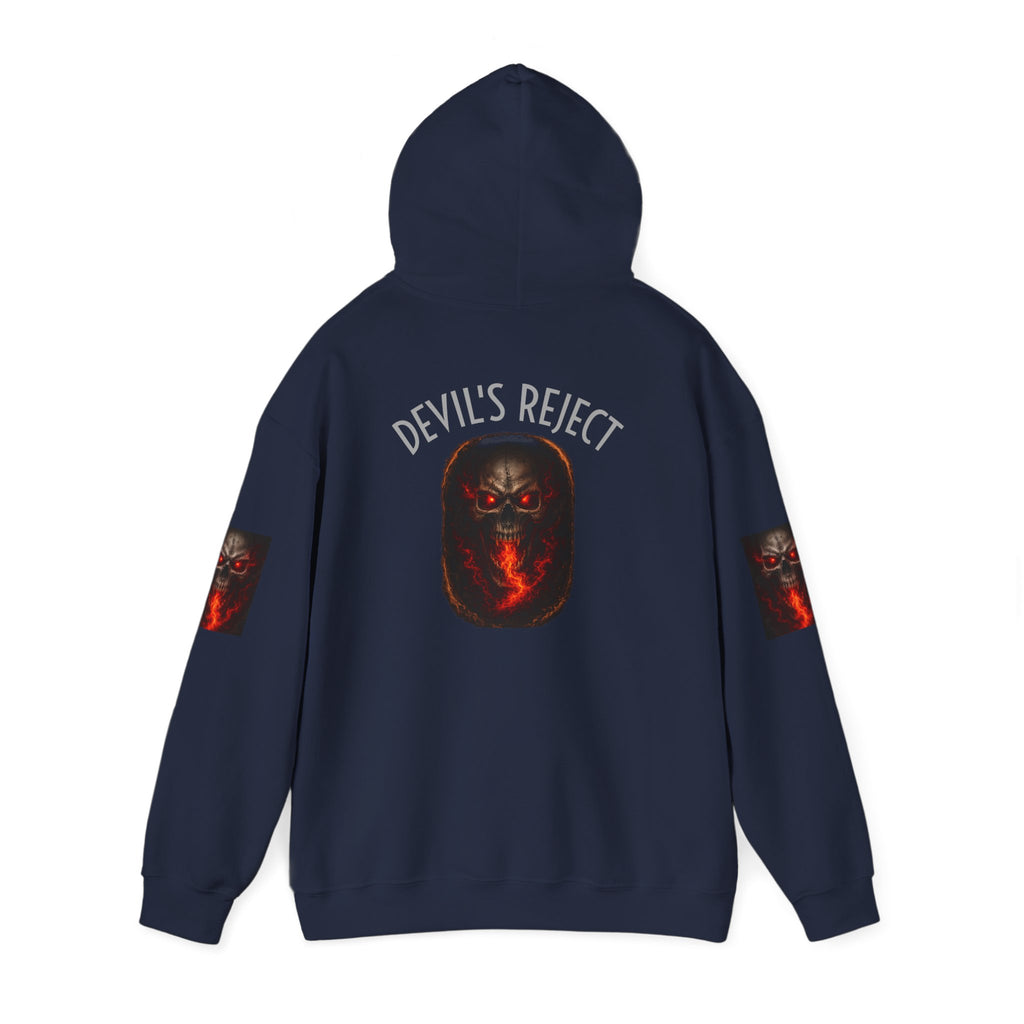 Devil's Reject Hoodie — Fiery Skull Graphic Pullover