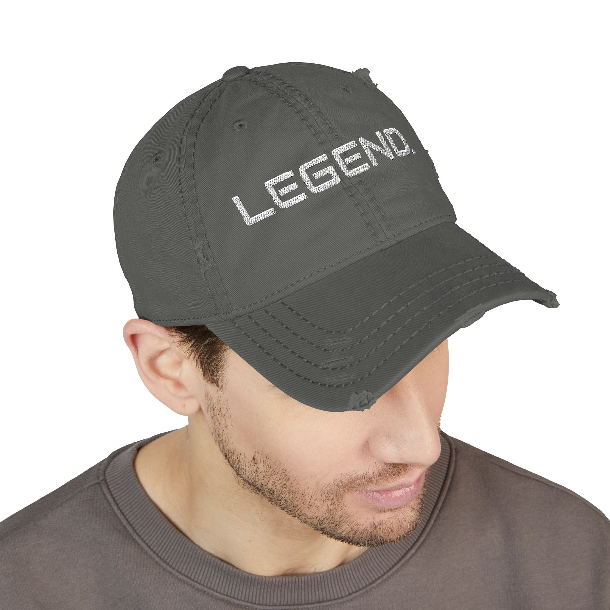 Legend - Embroidered Distressed Dad Hat (Embroidery)