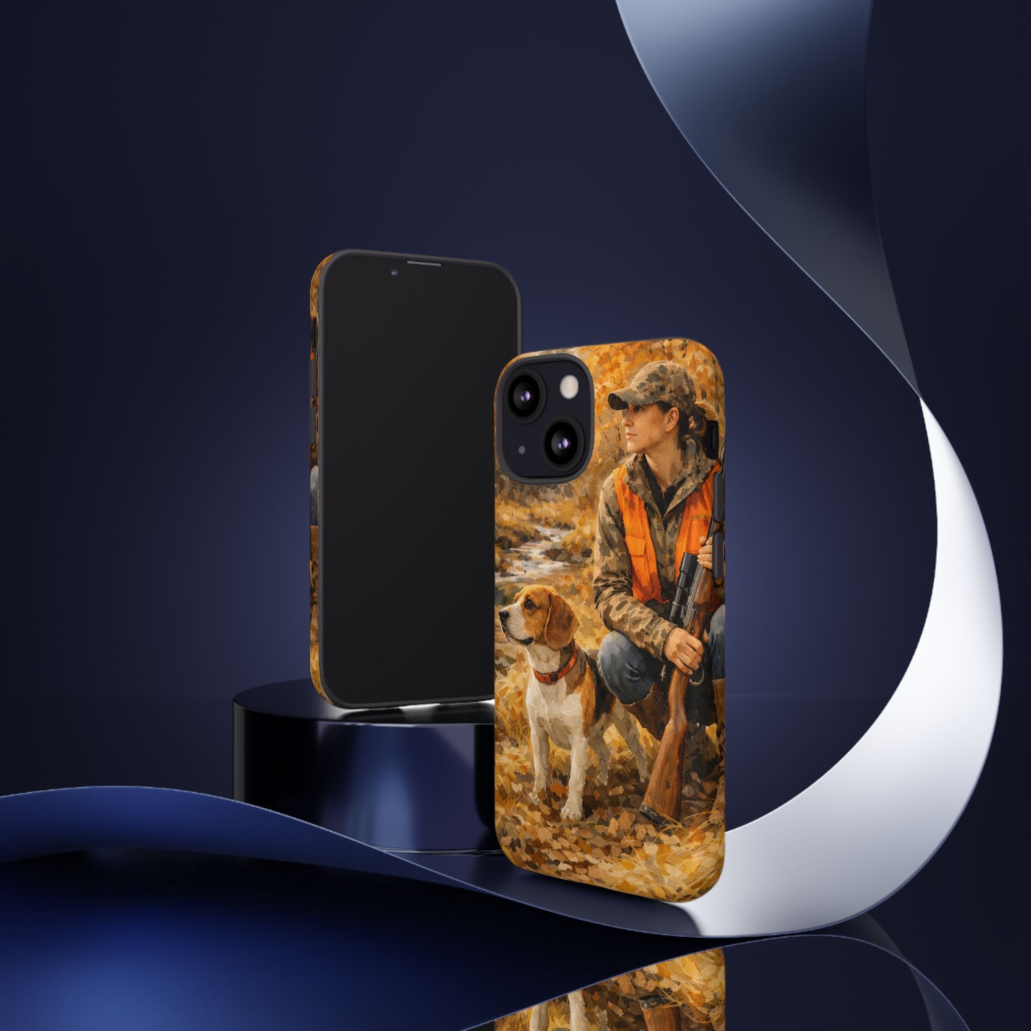 Hunter and Beagle Phone Case — Hunting Dog Autumn Camouflage iPhone Cover