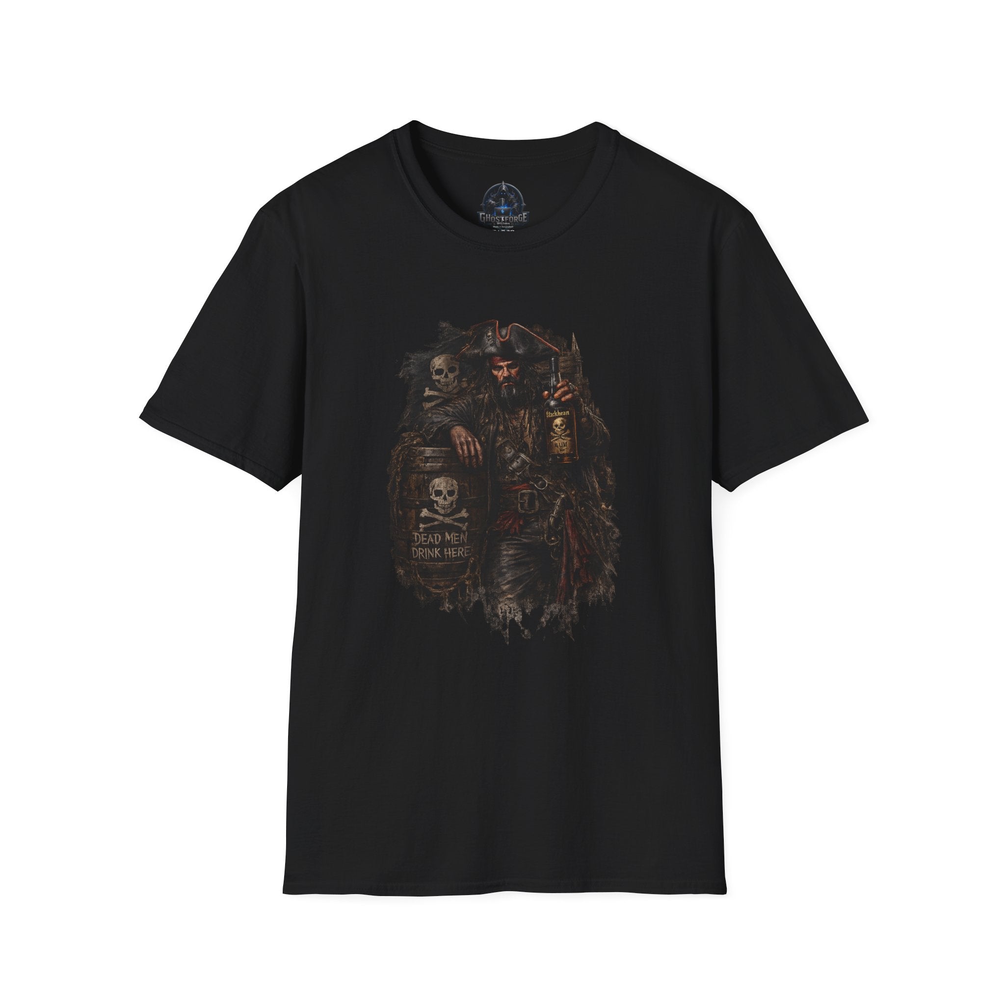 Pirate Captain T-Shirt — Dark Nautical Vintage Rum Design