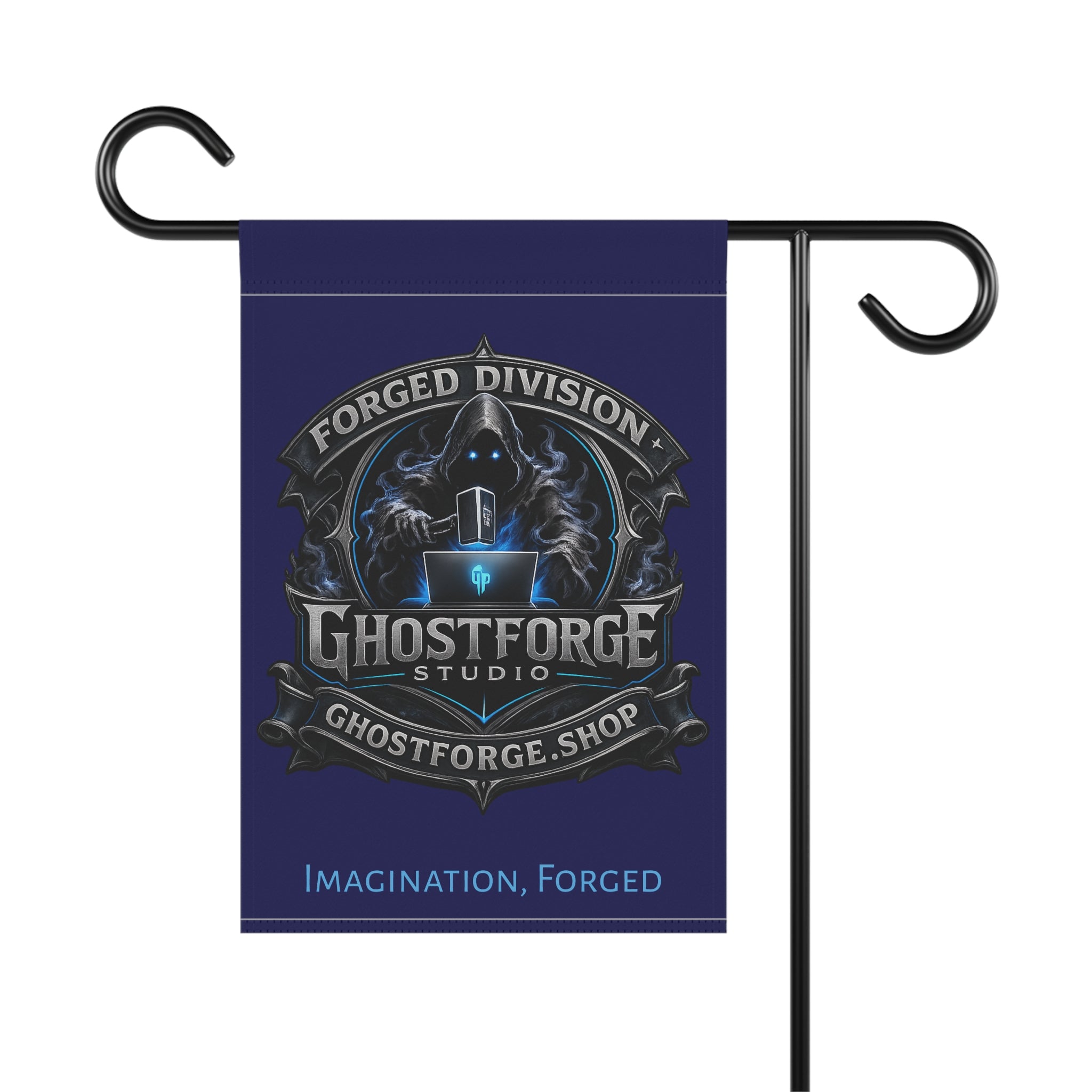 Ghostforge Studio Garden Flag — Forged Division Logo House flag