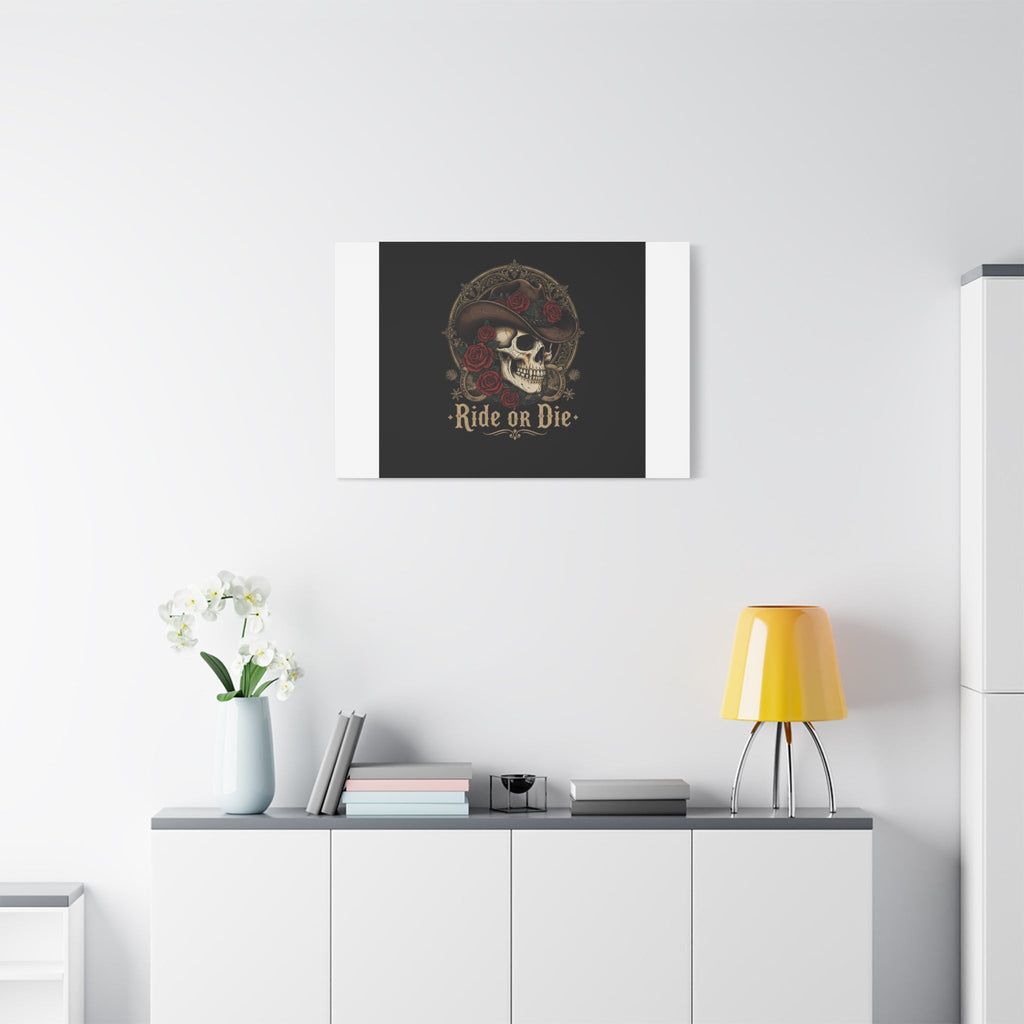 Ride or Die Skull Canvas | Western Skull Art, Gothic Americana