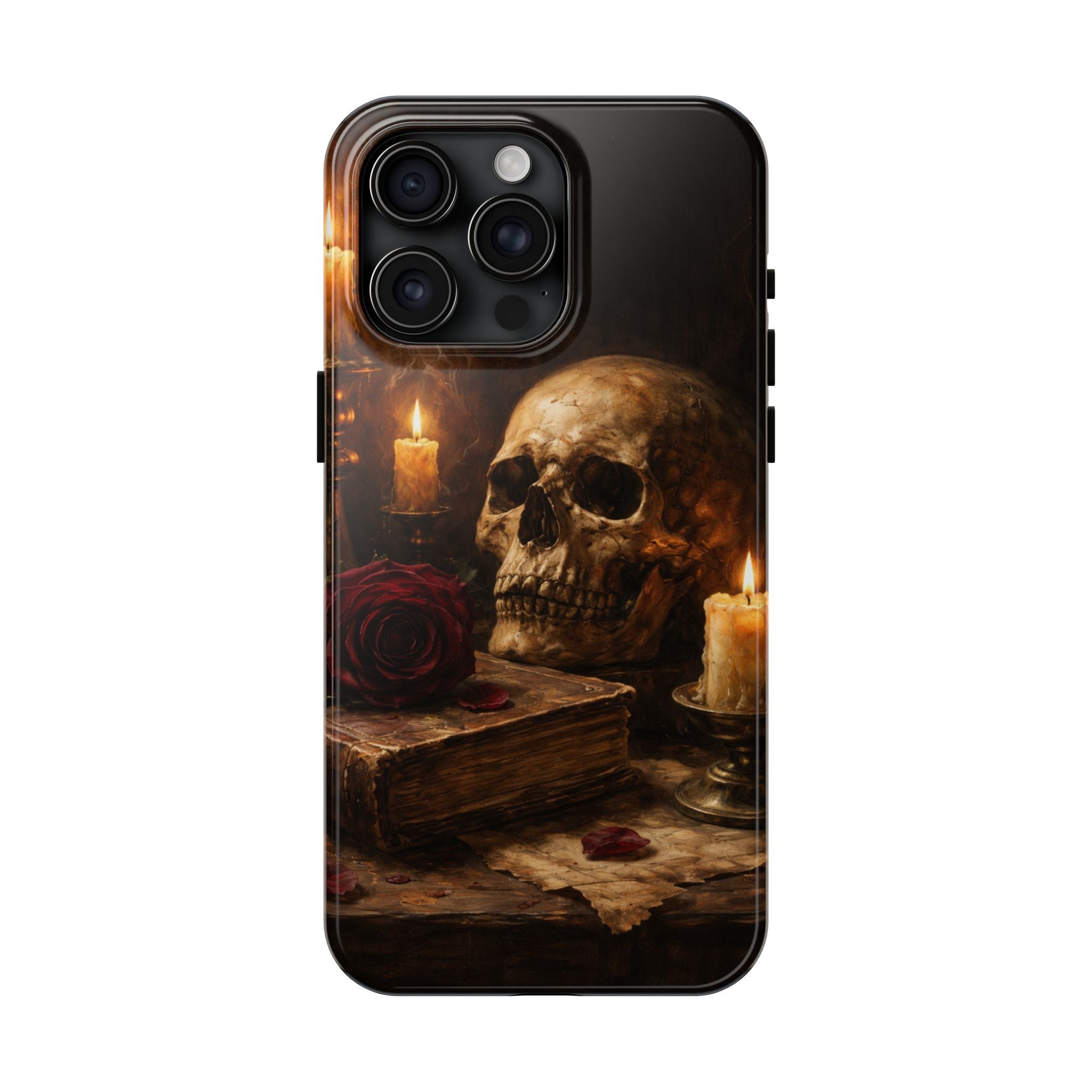 Skull & Candle Tough Phone Case — Memento Mori Protective Cover