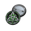 Celtic Trinity Knot Pin Button — Green Chain Pagan Paganism Lapel Badge