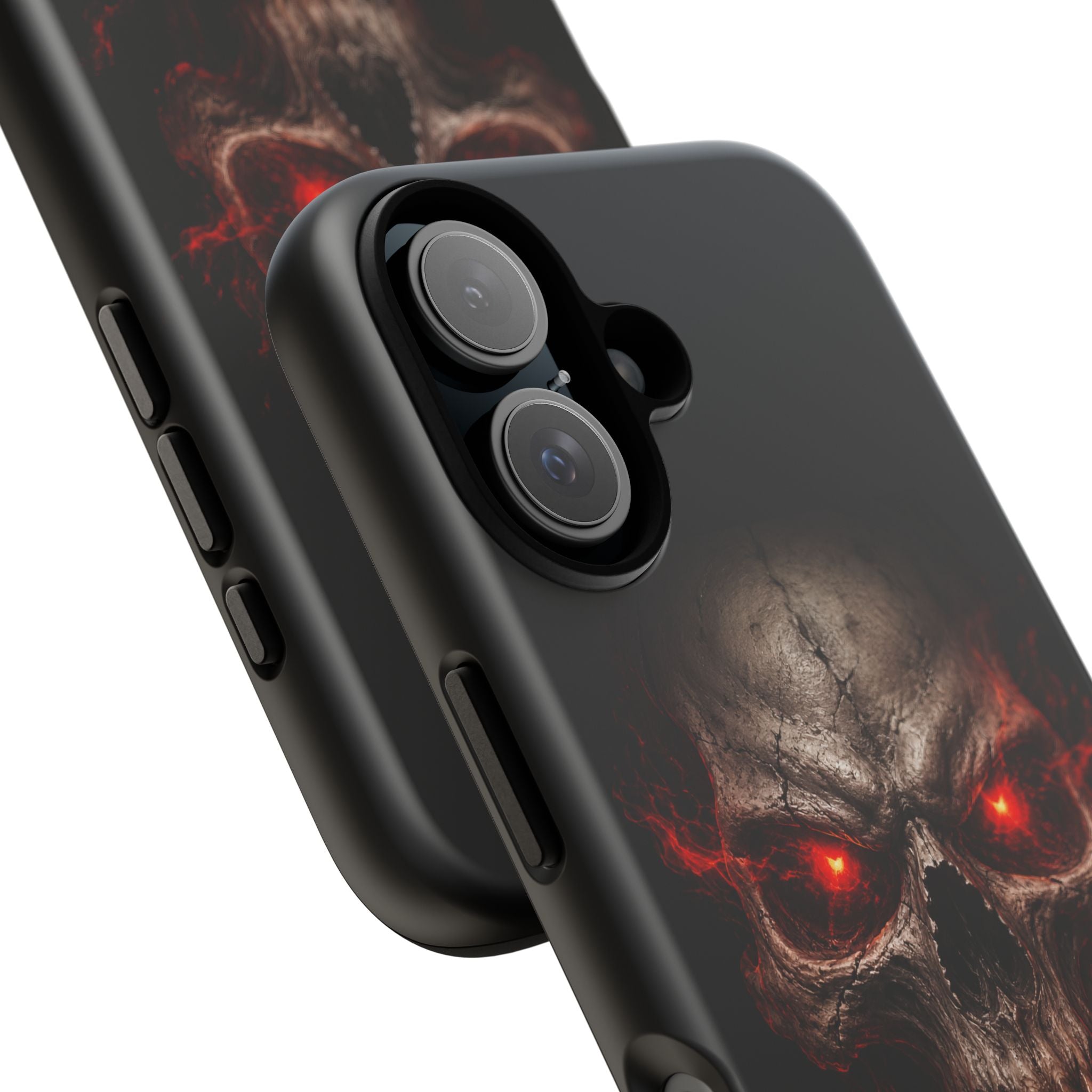 Flaming Skull Tough Case — Heavy-Duty Phone Case with Red-Eye Skull Design