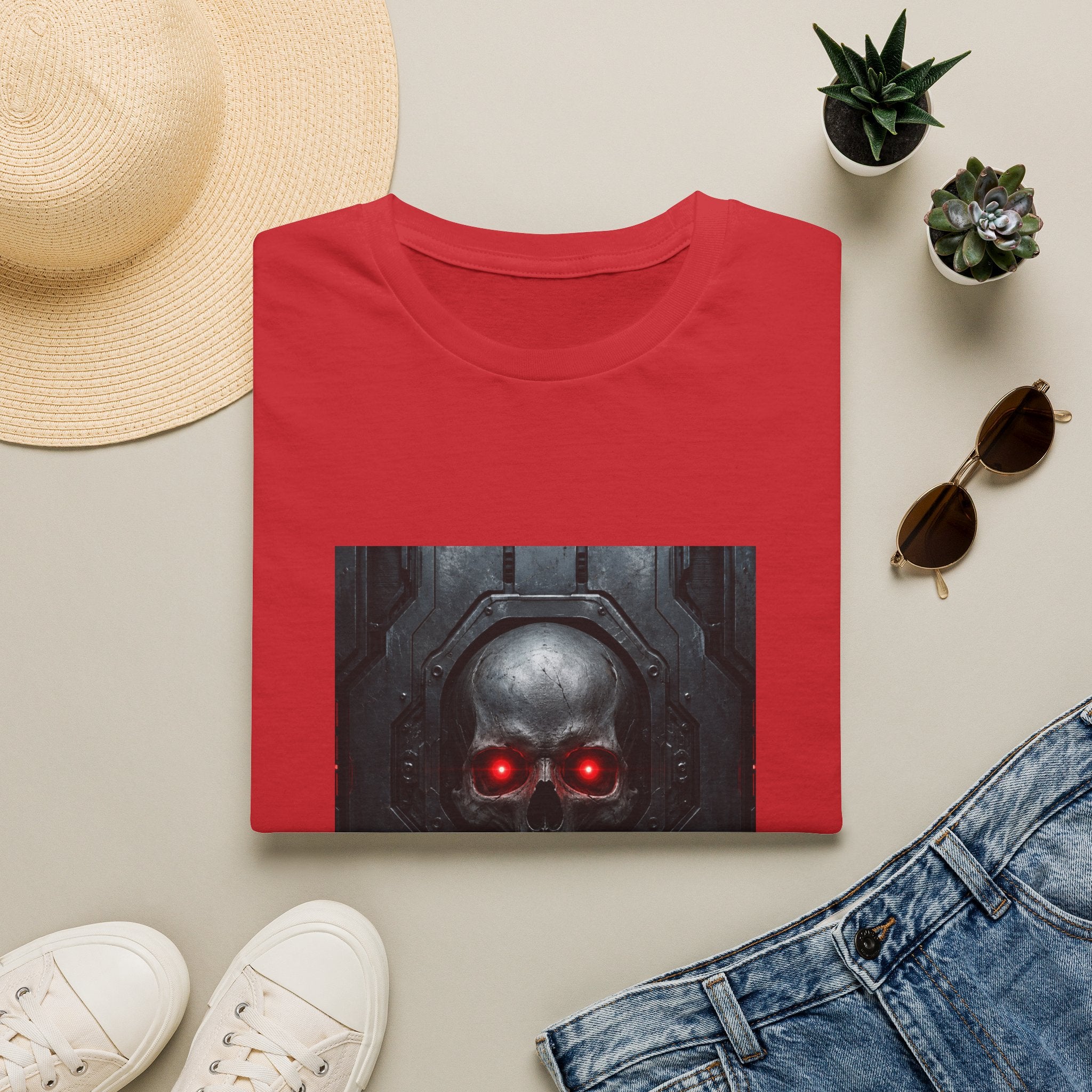Skull with Red Glowing Eyes T‑Shirt
