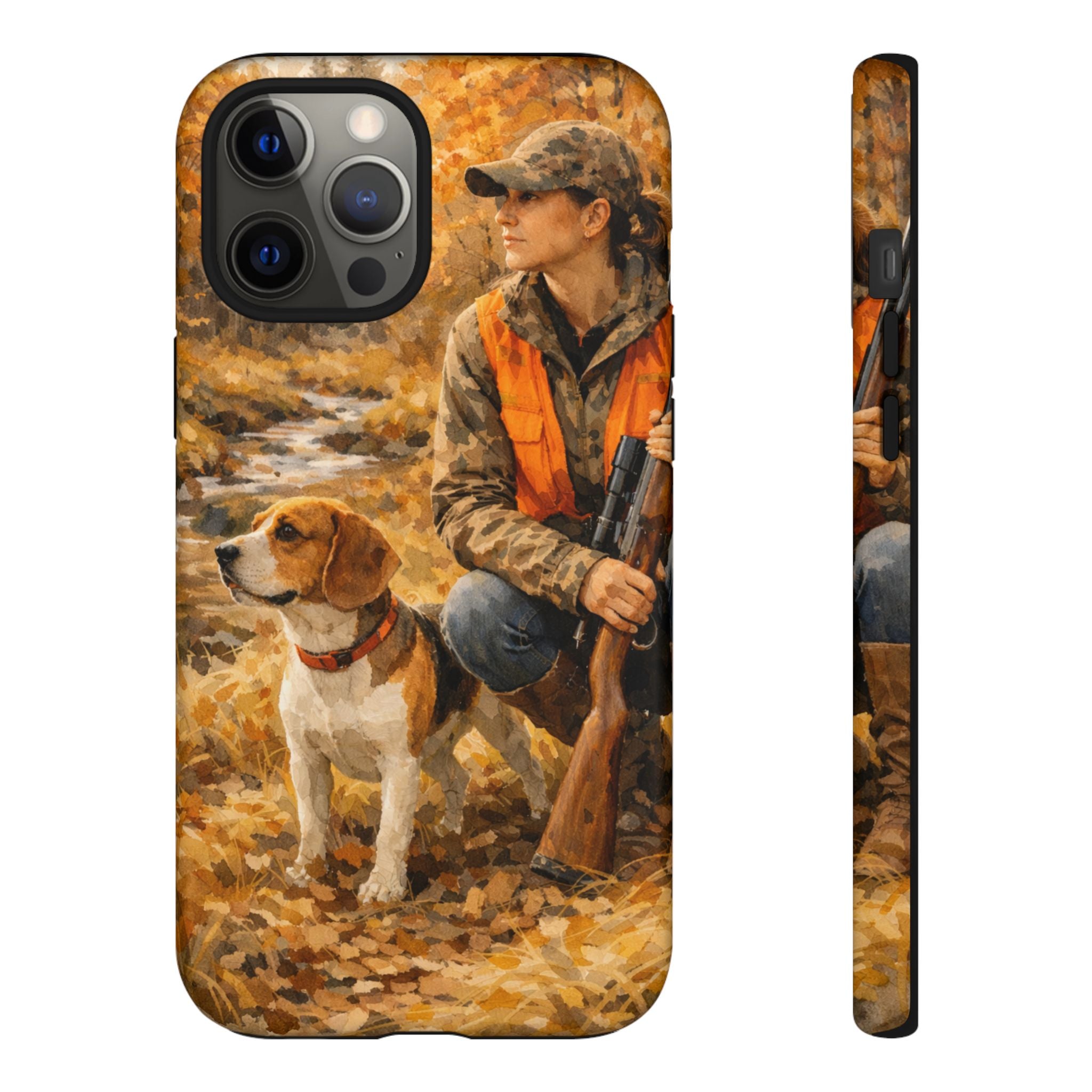 Hunter and Beagle Phone Case — Hunting Dog Autumn Camouflage iPhone Cover