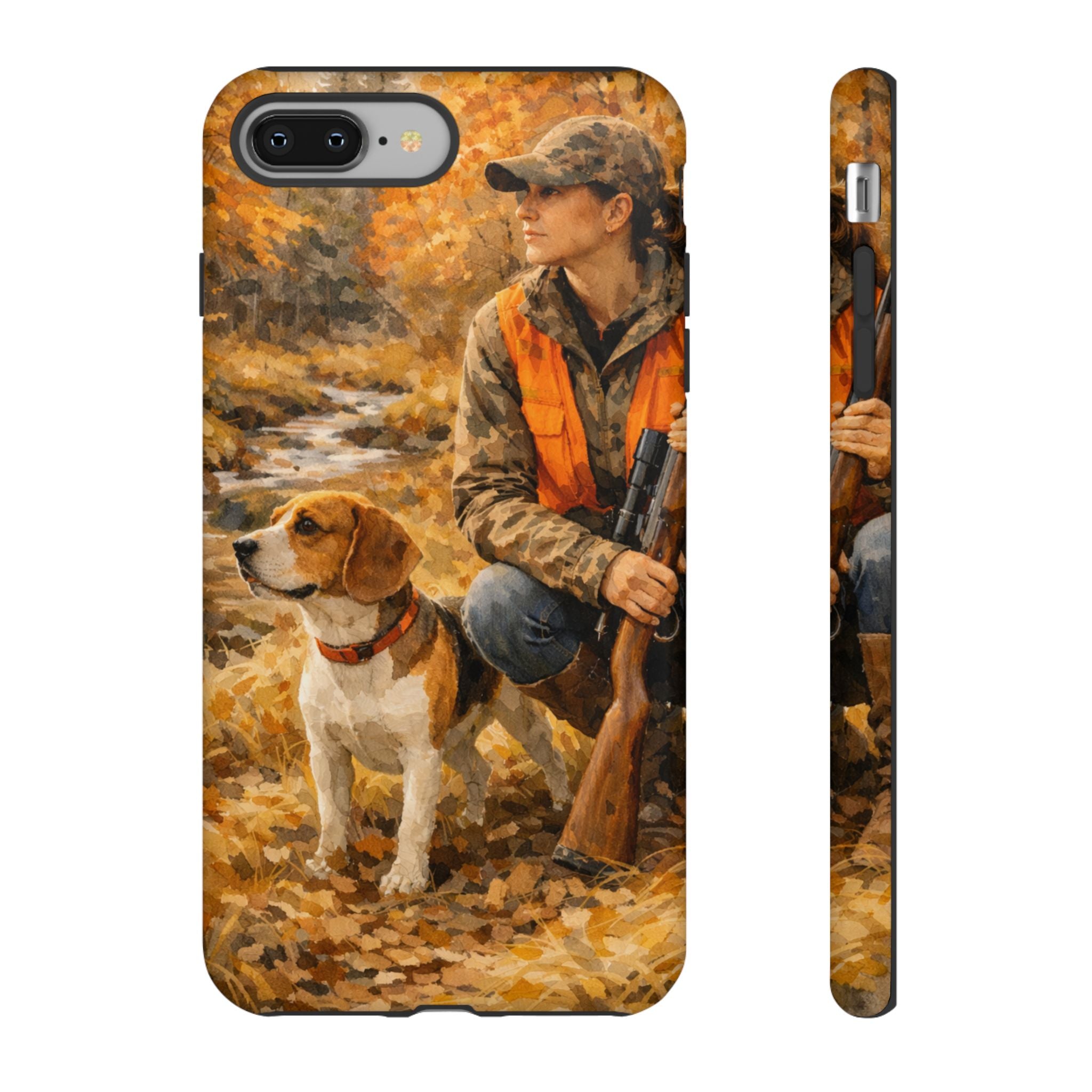 Hunter and Beagle Phone Case — Hunting Dog Autumn Camouflage iPhone Cover