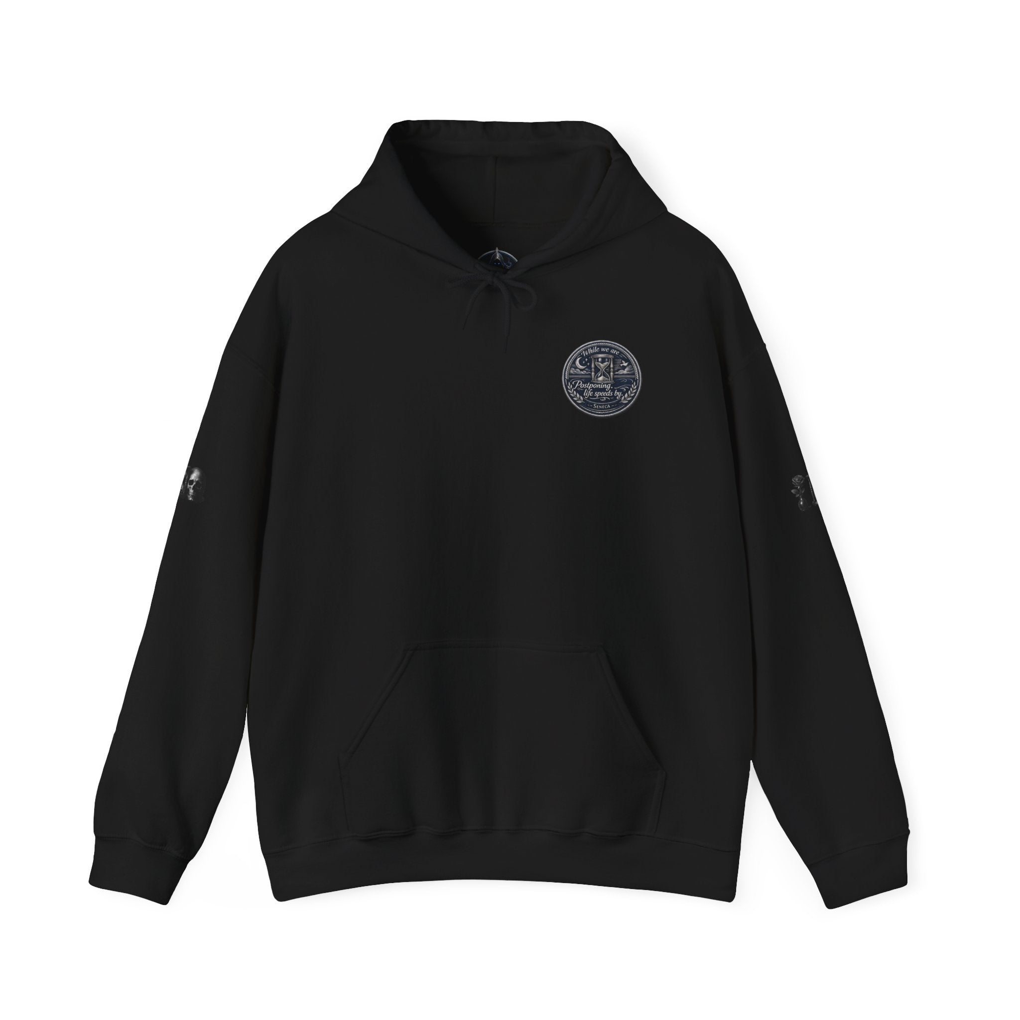 Premium Hoodie — 'Memento Mori' Skull & Scales Graphic Hoodie