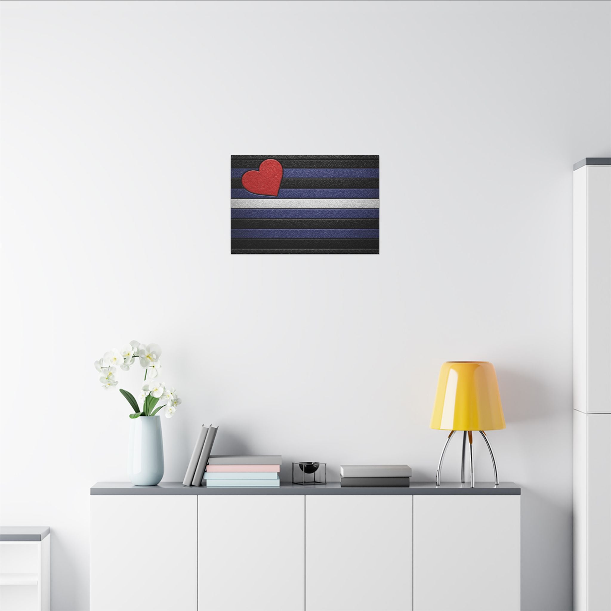 Leather Heart Canvas Wall Art - Matte Stretched Leather Pride Tribute