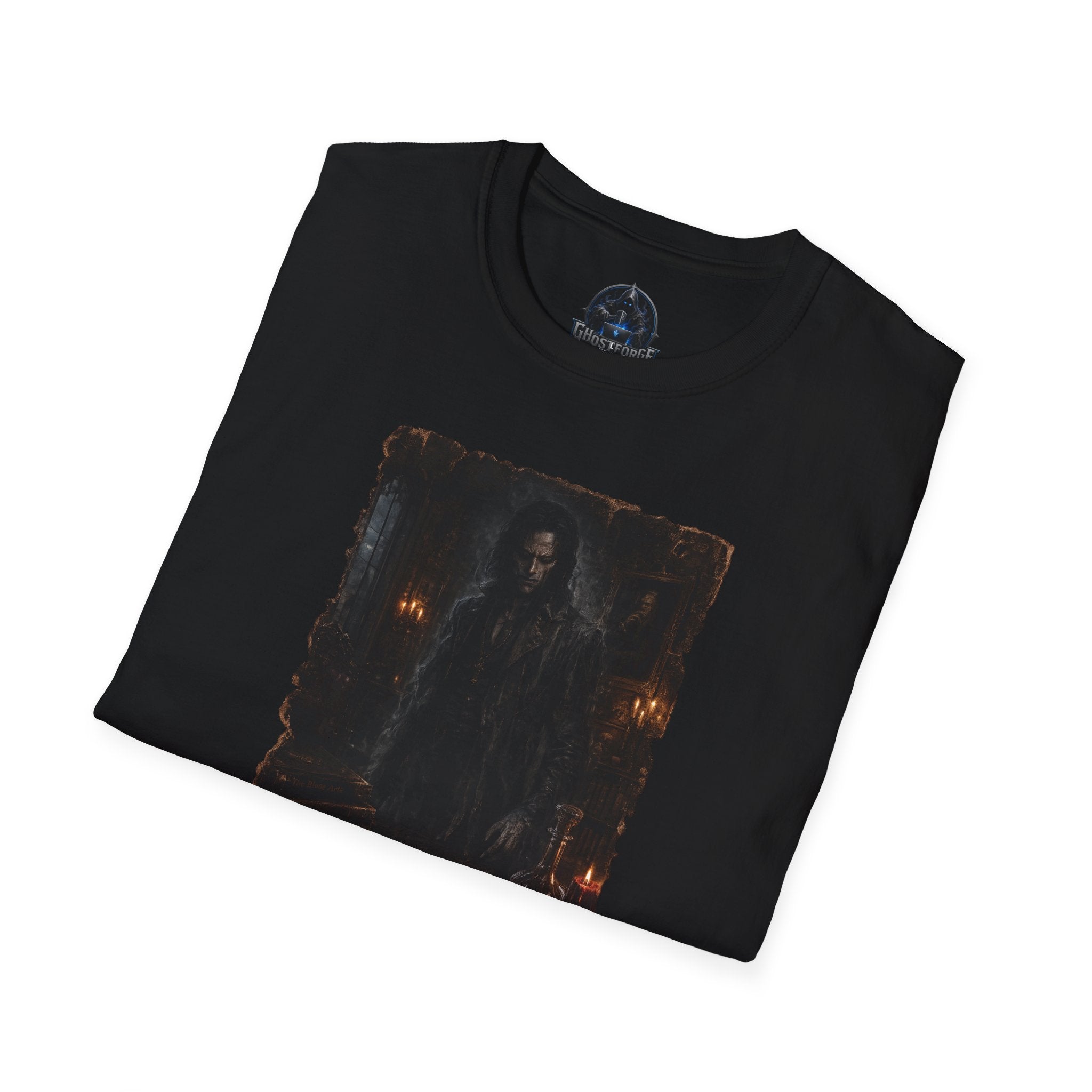 Dark Gothic T‑Shirt — Shadowed Figure with Candlelight