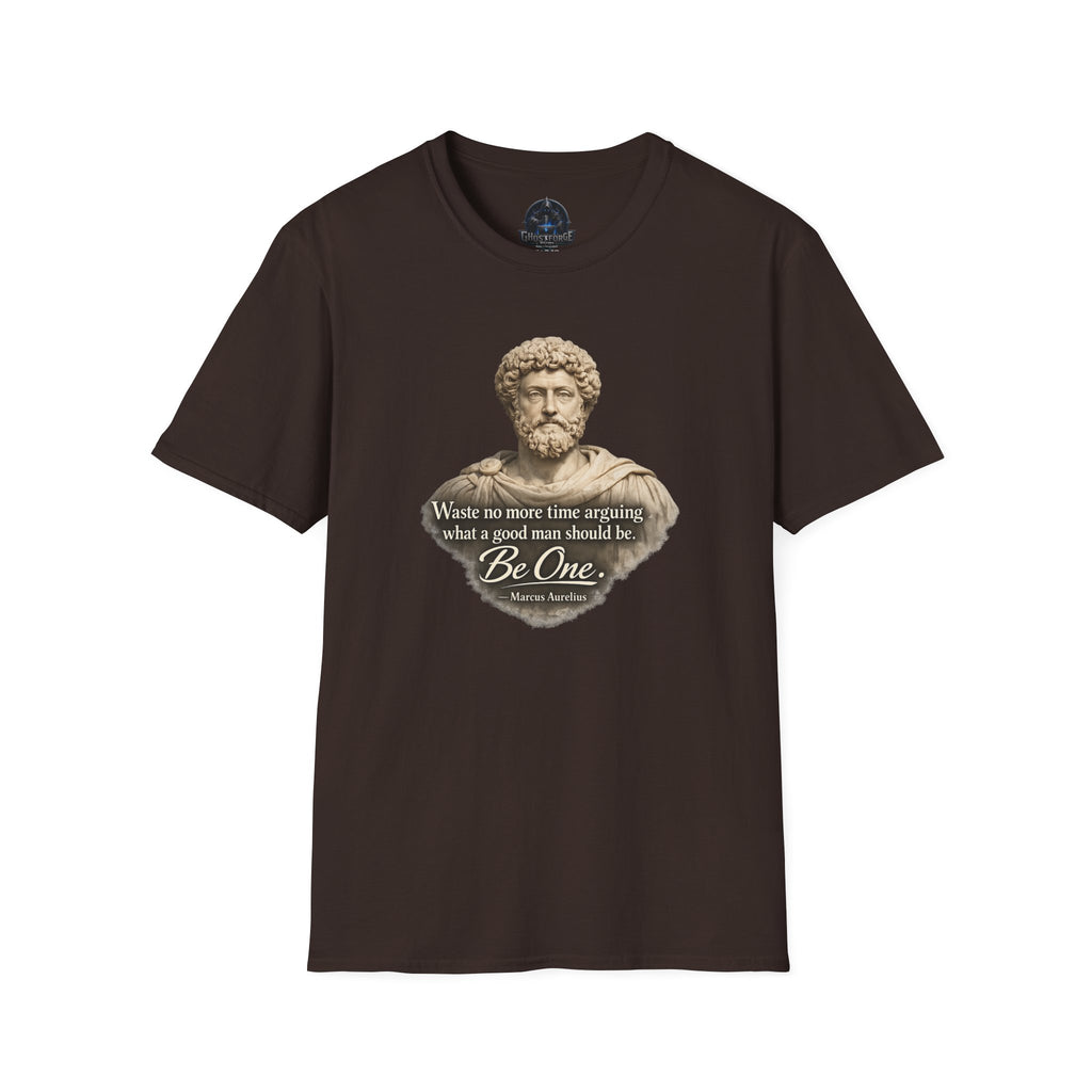 Marcus Aurelius Bust T-Shirt – “Waste No More Time...” Stoic Quote Tee