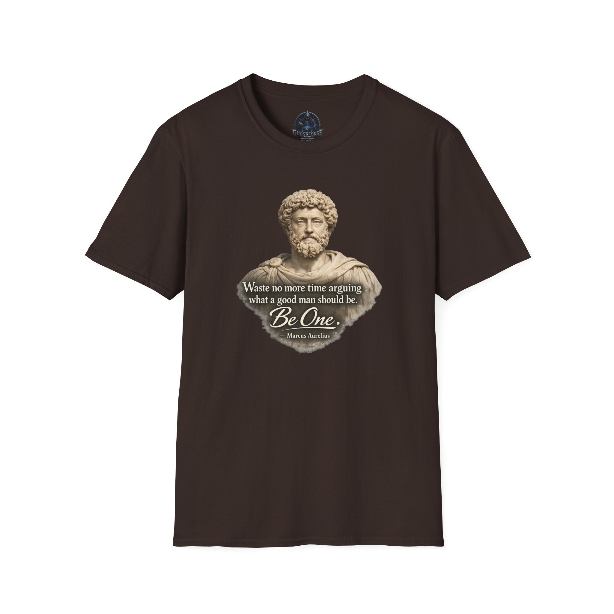 Marcus Aurelius Bust T-Shirt – “Waste No More Time...” Stoic Quote Tee