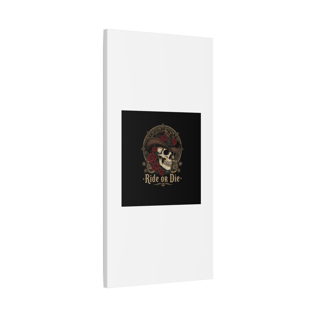 Ride or Die Skull Canvas | Western Skull Art, Gothic Americana