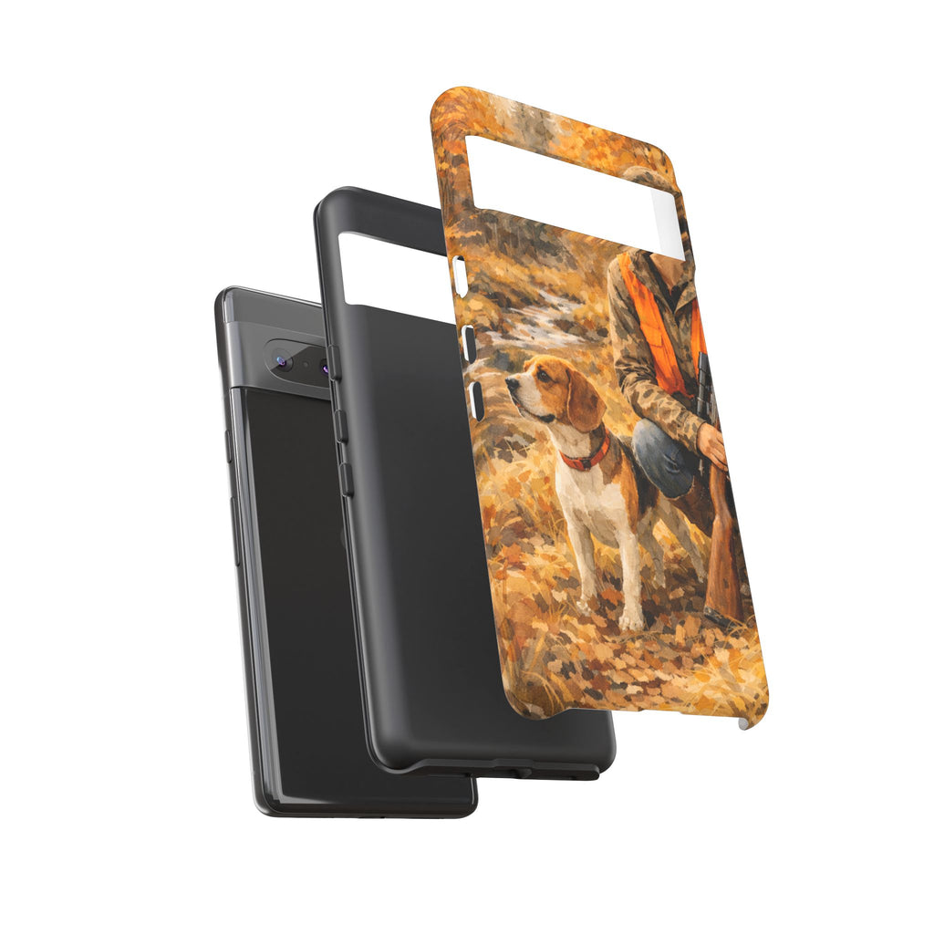 Hunter and Beagle Phone Case — Hunting Dog Autumn Camouflage iPhone Cover