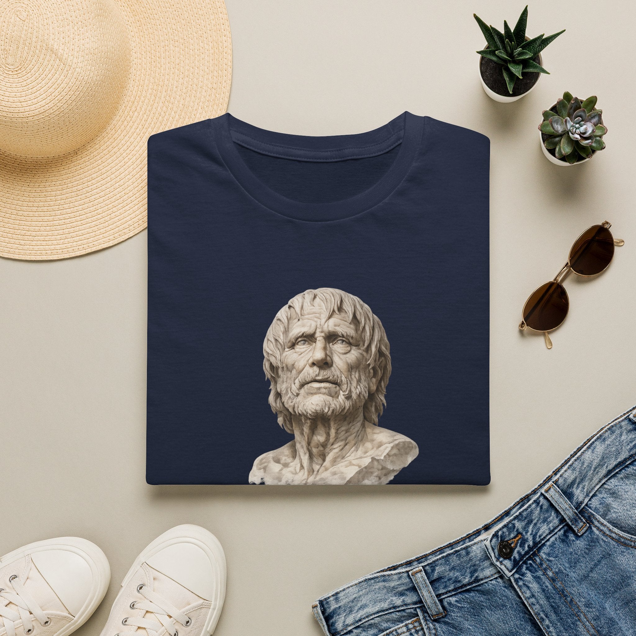 Stoic Philosopher Bust T-Shirt — Seneca Quote Tee