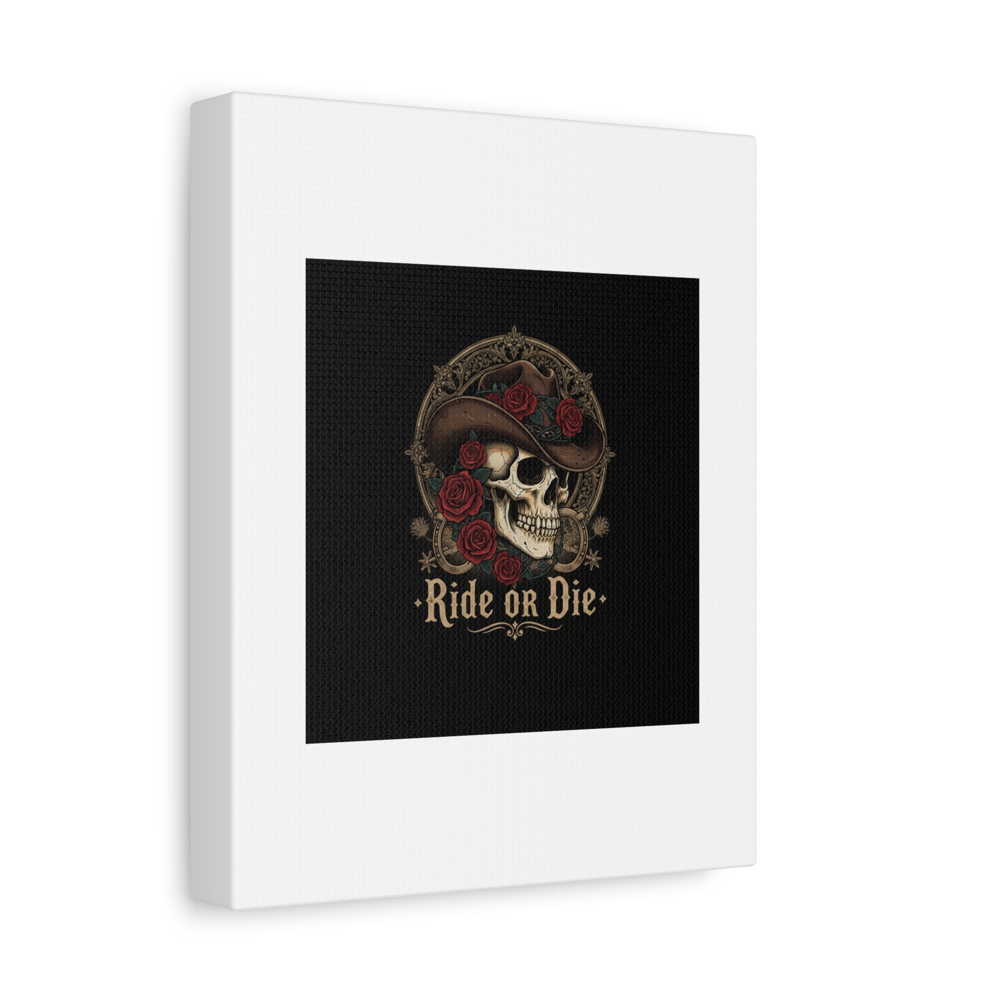 Ride or Die Skull Canvas | Western Skull Art, Gothic Americana