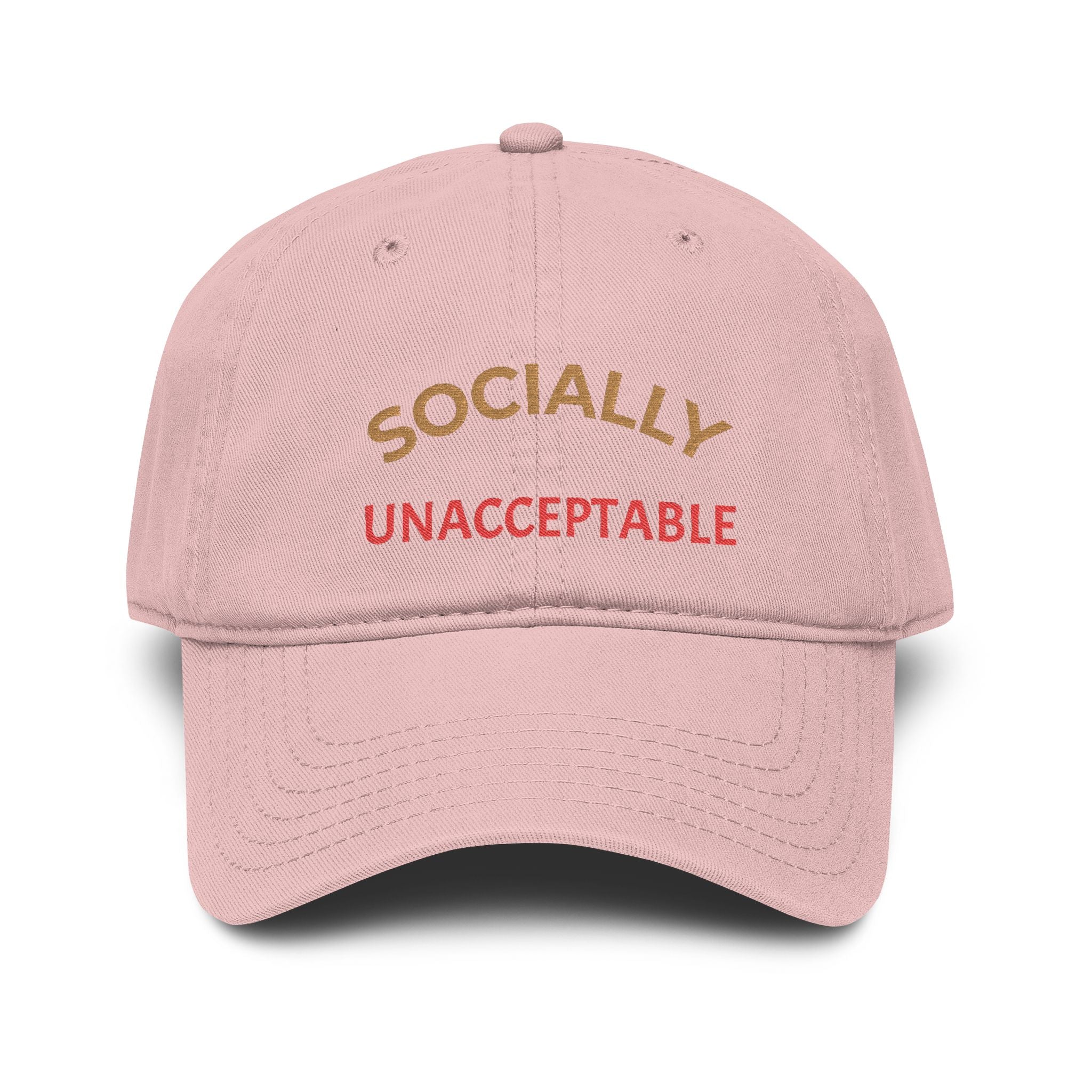 Socially Unacceptable Embroidered Baseball Cap