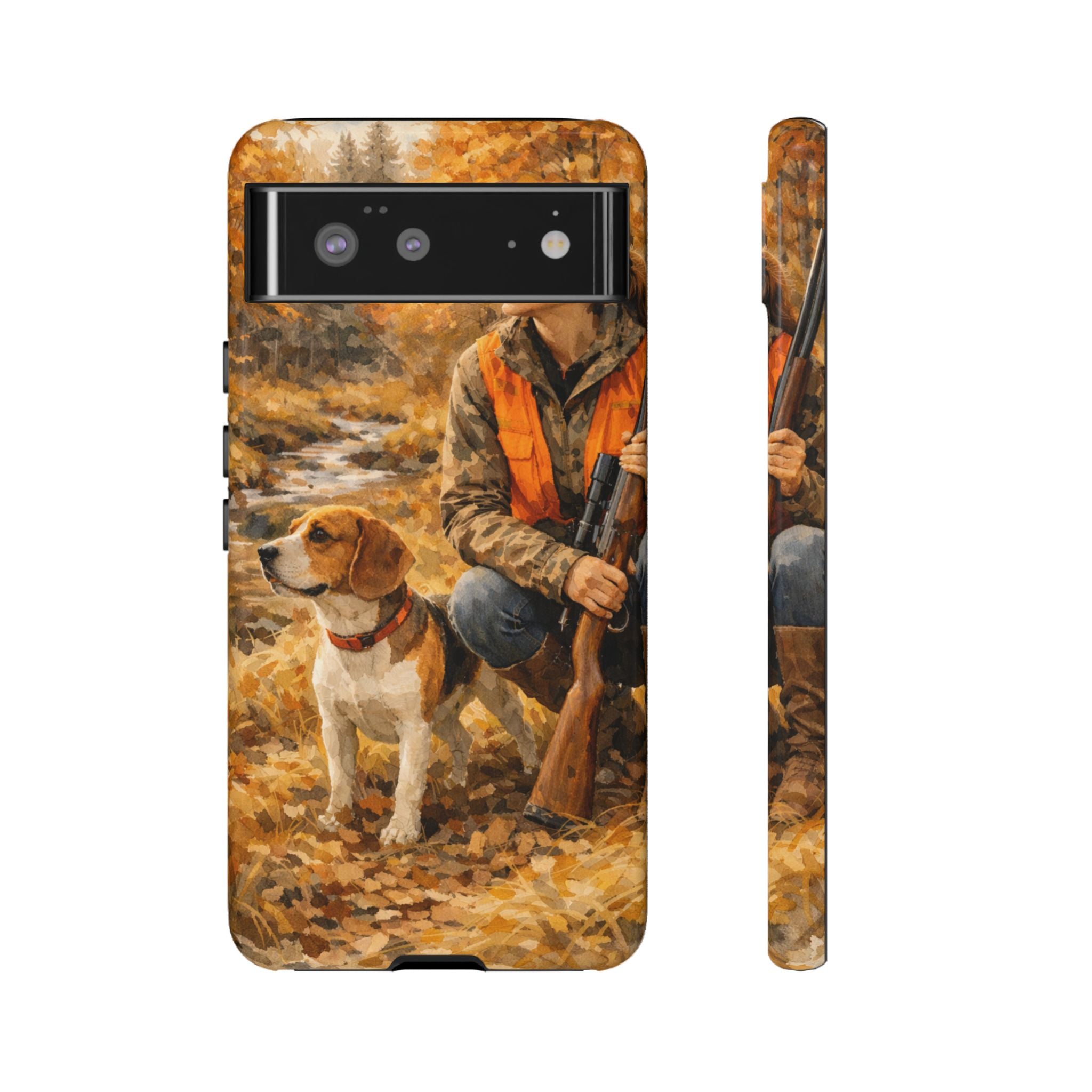 Hunter and Beagle Phone Case — Hunting Dog Autumn Camouflage iPhone Cover