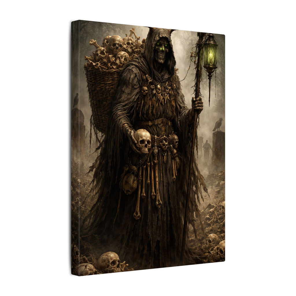 Bone Collector Canvas Print — Gothic Skull-Wraith Wall Art