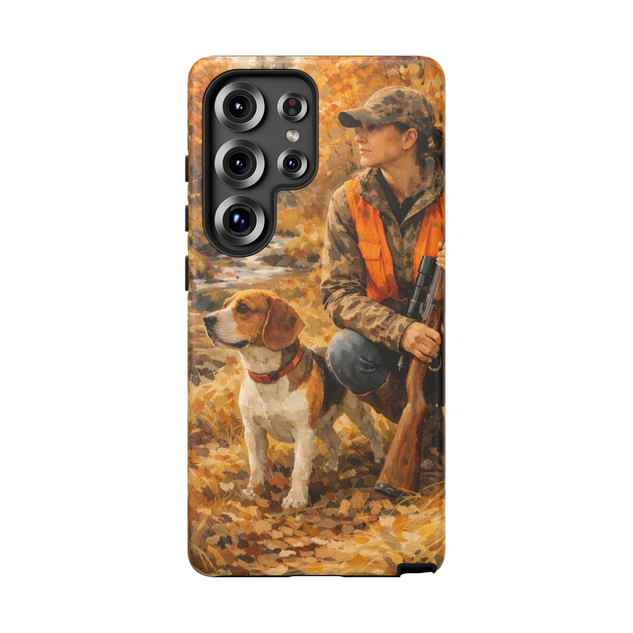 Hunter and Beagle Phone Case — Hunting Dog Autumn Camouflage iPhone Cover