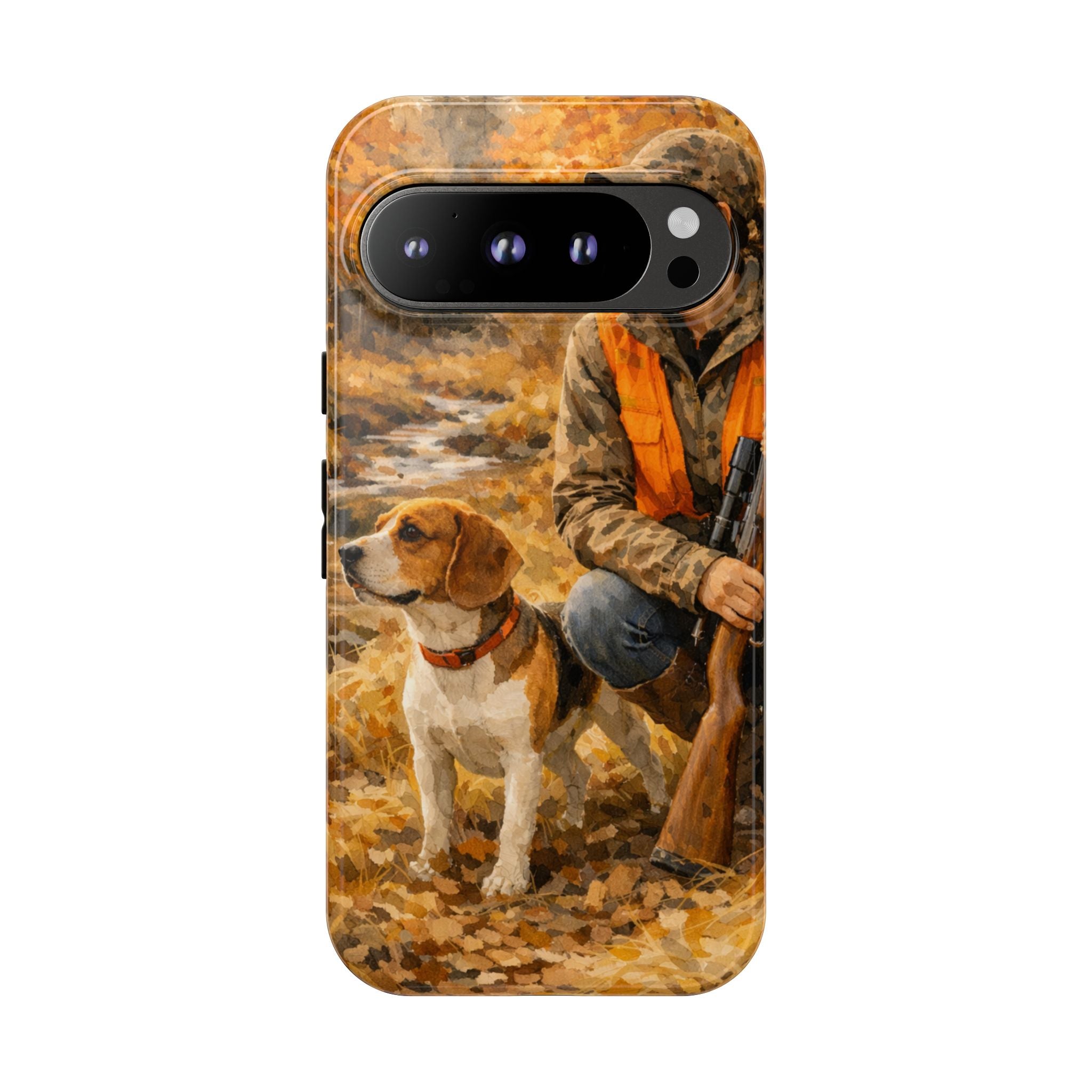 Hunter and Beagle Phone Case — Hunting Dog Autumn Camouflage iPhone Cover