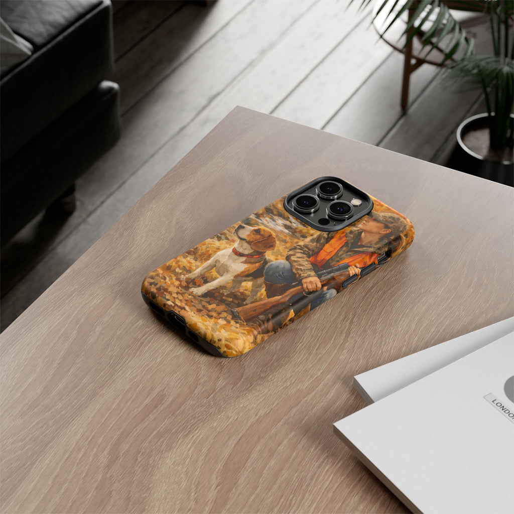 Hunter and Beagle Phone Case — Hunting Dog Autumn Camouflage iPhone Cover