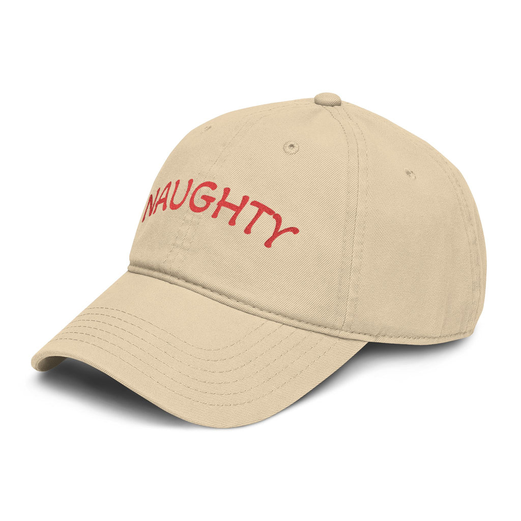 Naughty Embroidered Washed Baseball Cap