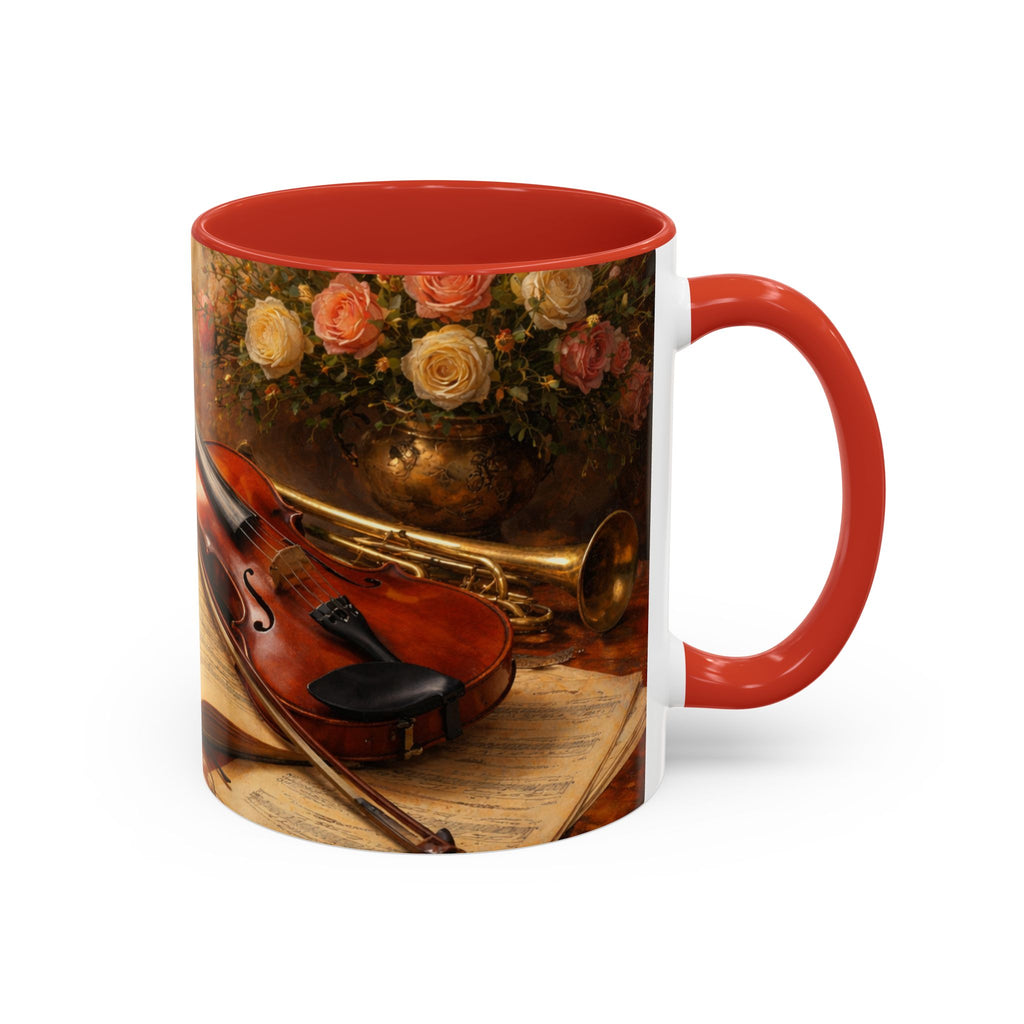 Classical Music Coffee Mug – Classical Music Floral Design (11/15 oz)