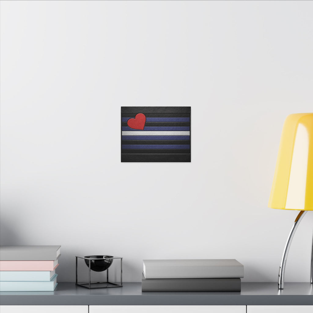 Leather Heart Canvas Wall Art - Matte Stretched Leather Pride Tribute