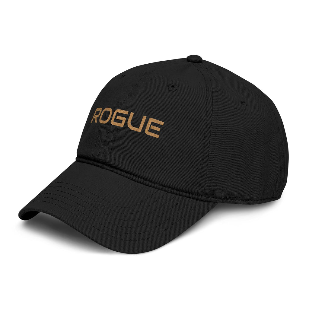 Rogue Embroidered Washed Baseball Cap — Vintage Gray Dad Hat with Gold Stitching
