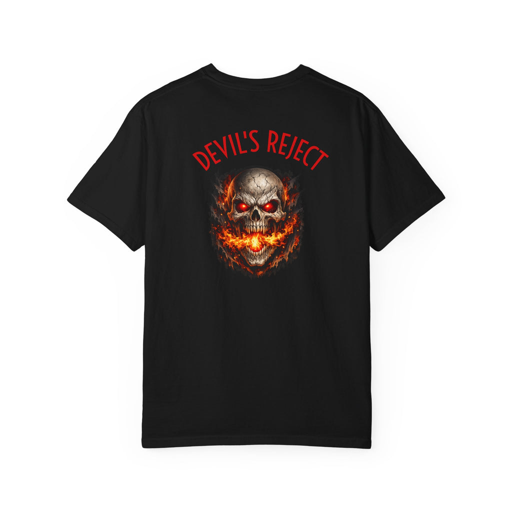 Devil's Reject Skull T-Shirt — Flaming Skull Graphic Tee