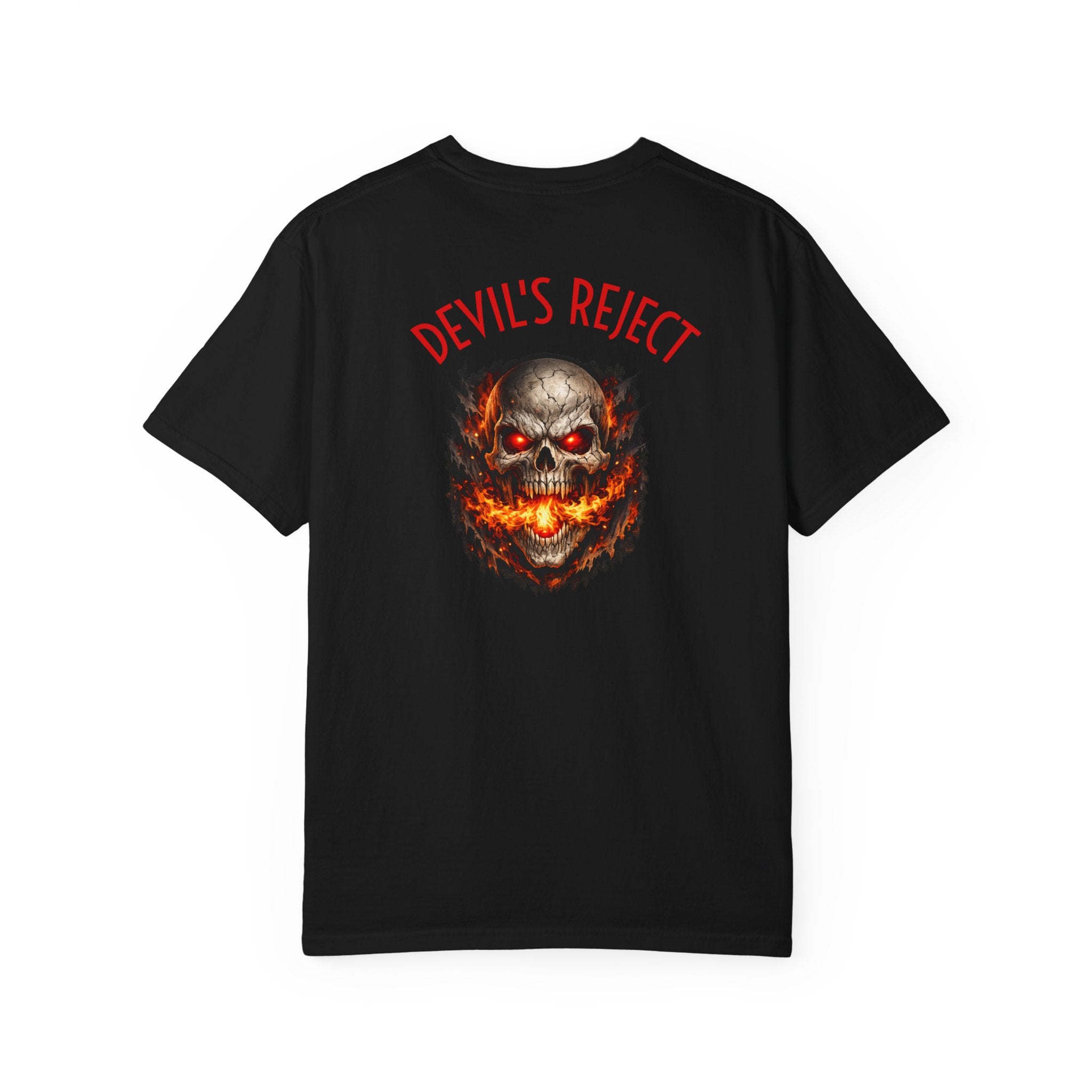 Devil's Reject Skull T-Shirt — Flaming Skull Graphic Tee