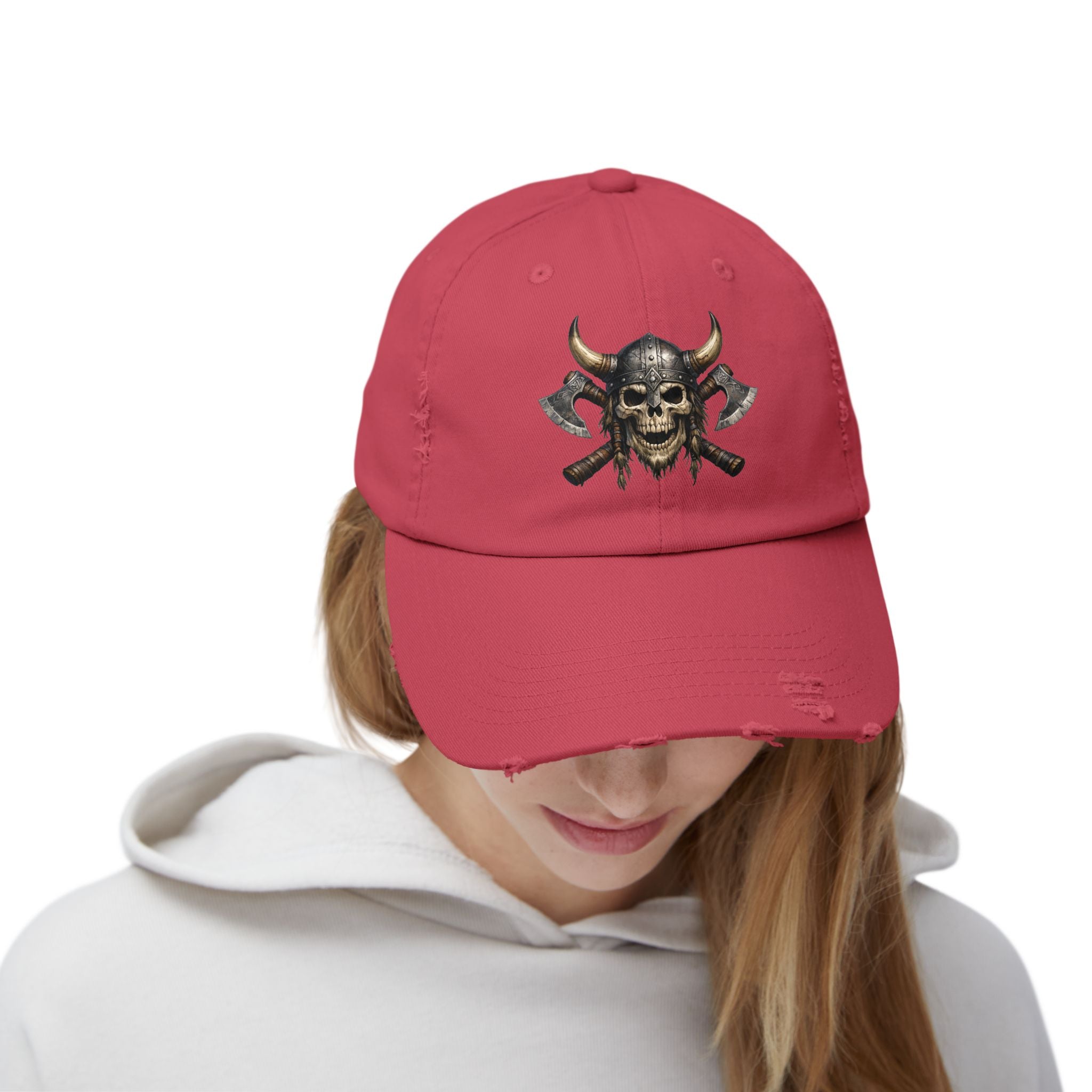 Viking Skull Axe Distressed Cap