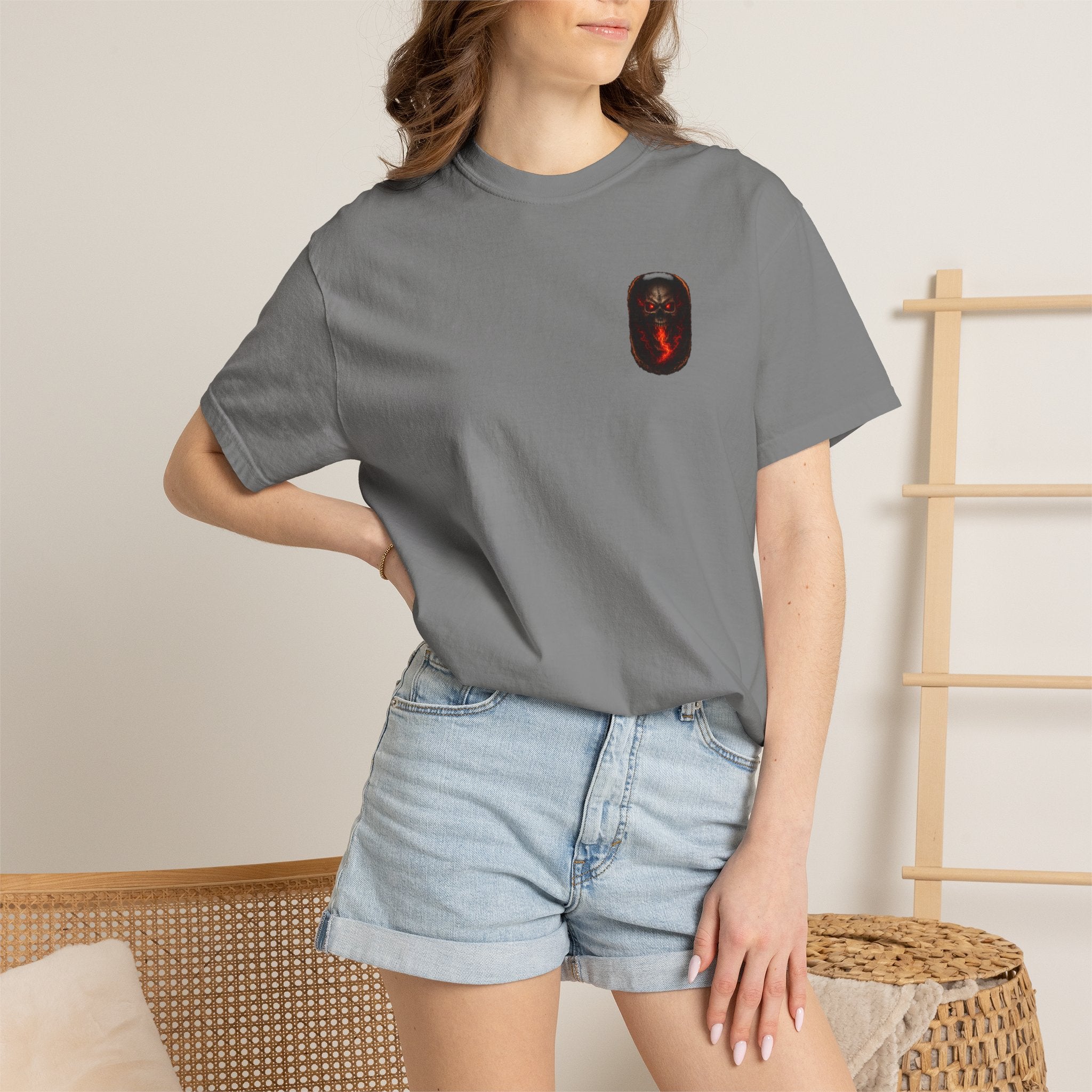 Premium Devil's Reject Skull T-Shirt — Flaming Skull Graphic Tee