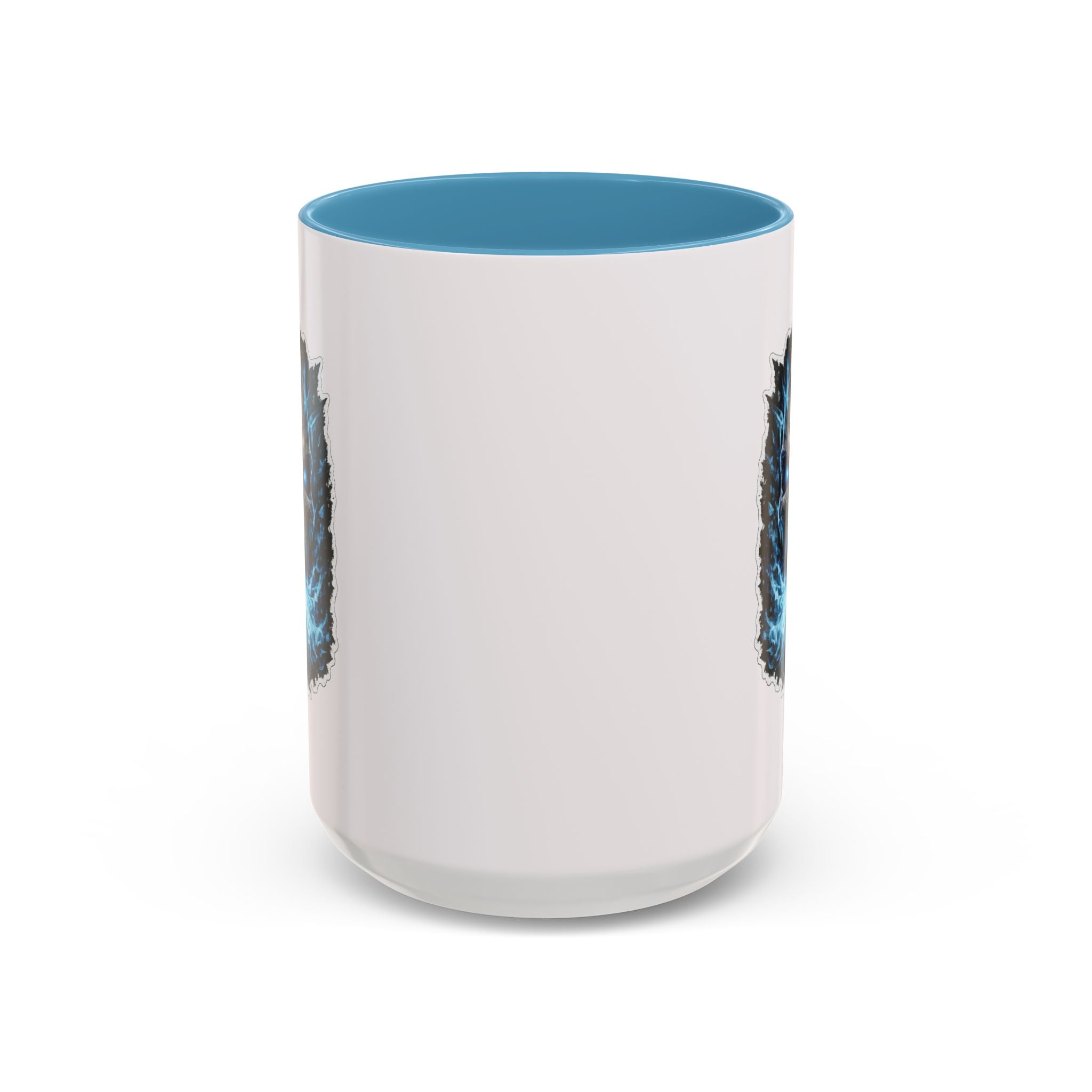 Blue Lightning Skull Accent Coffee Mug – Gothic Horror Coffee Cup (11/15oz)