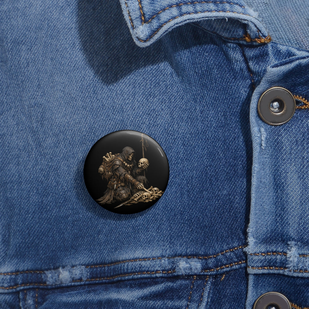 Bone Collector  Pin Button — Gothic Dark Fantasy Jacket Badge