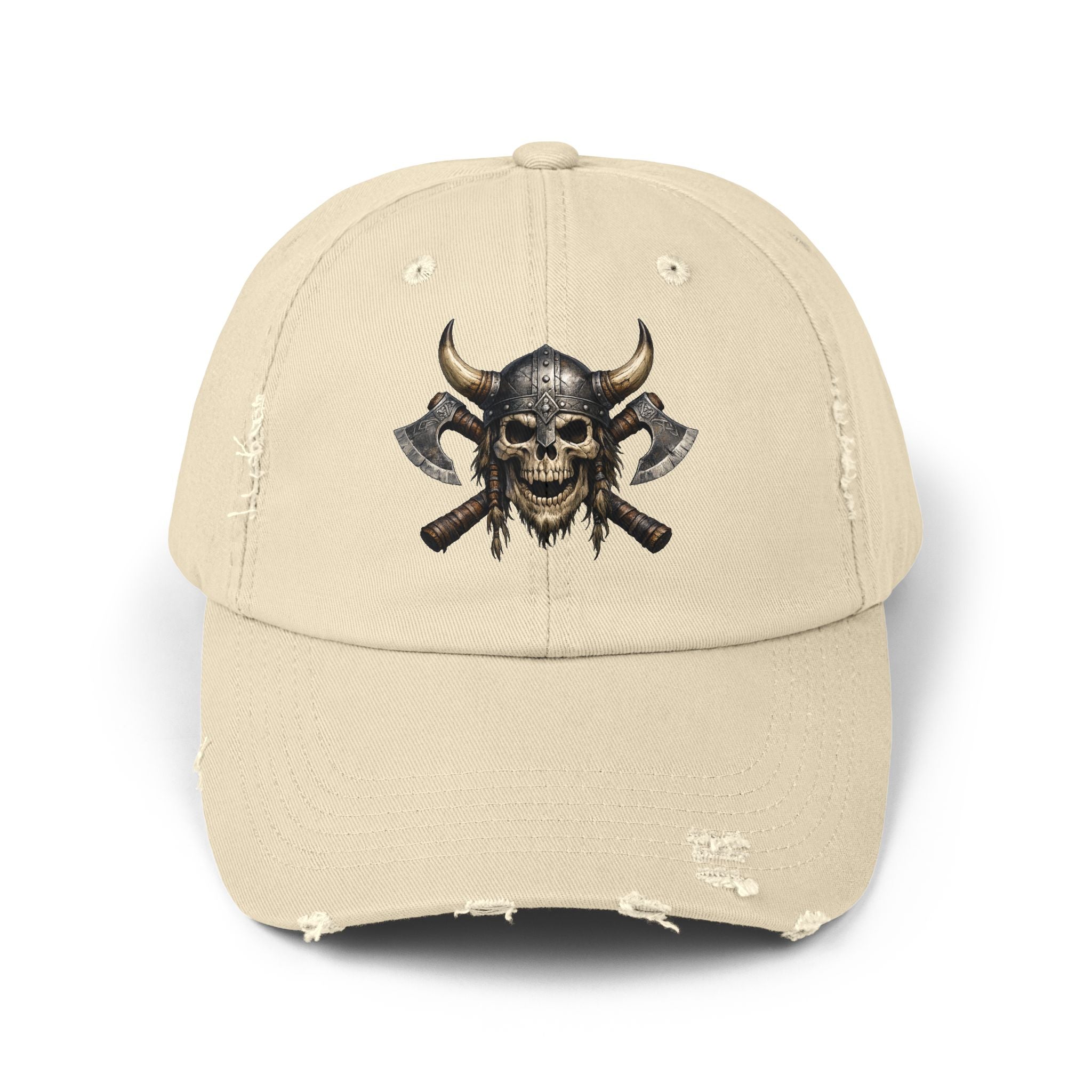 Viking Skull Axe Distressed Cap