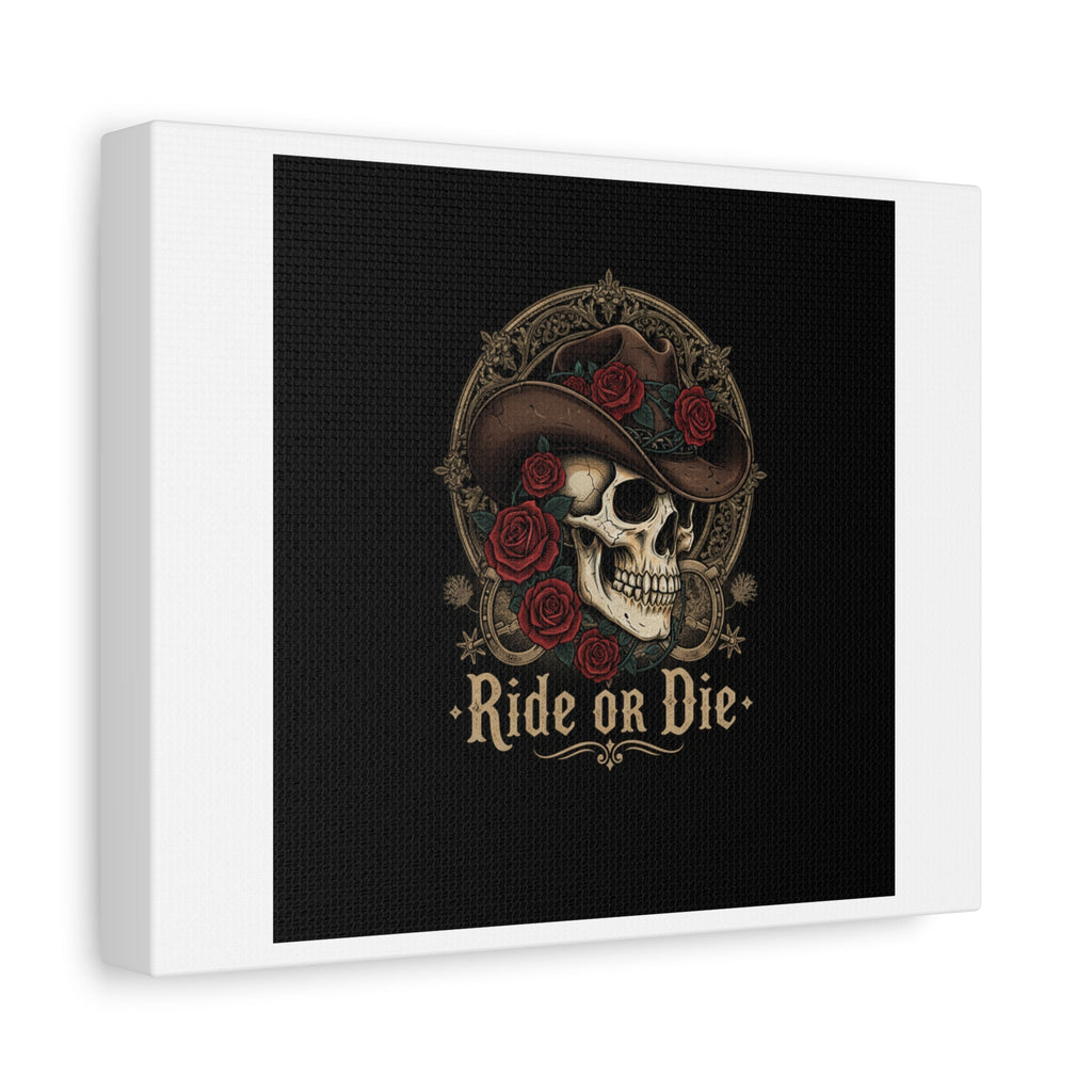 Ride or Die Skull Canvas | Western Skull Art, Gothic Americana