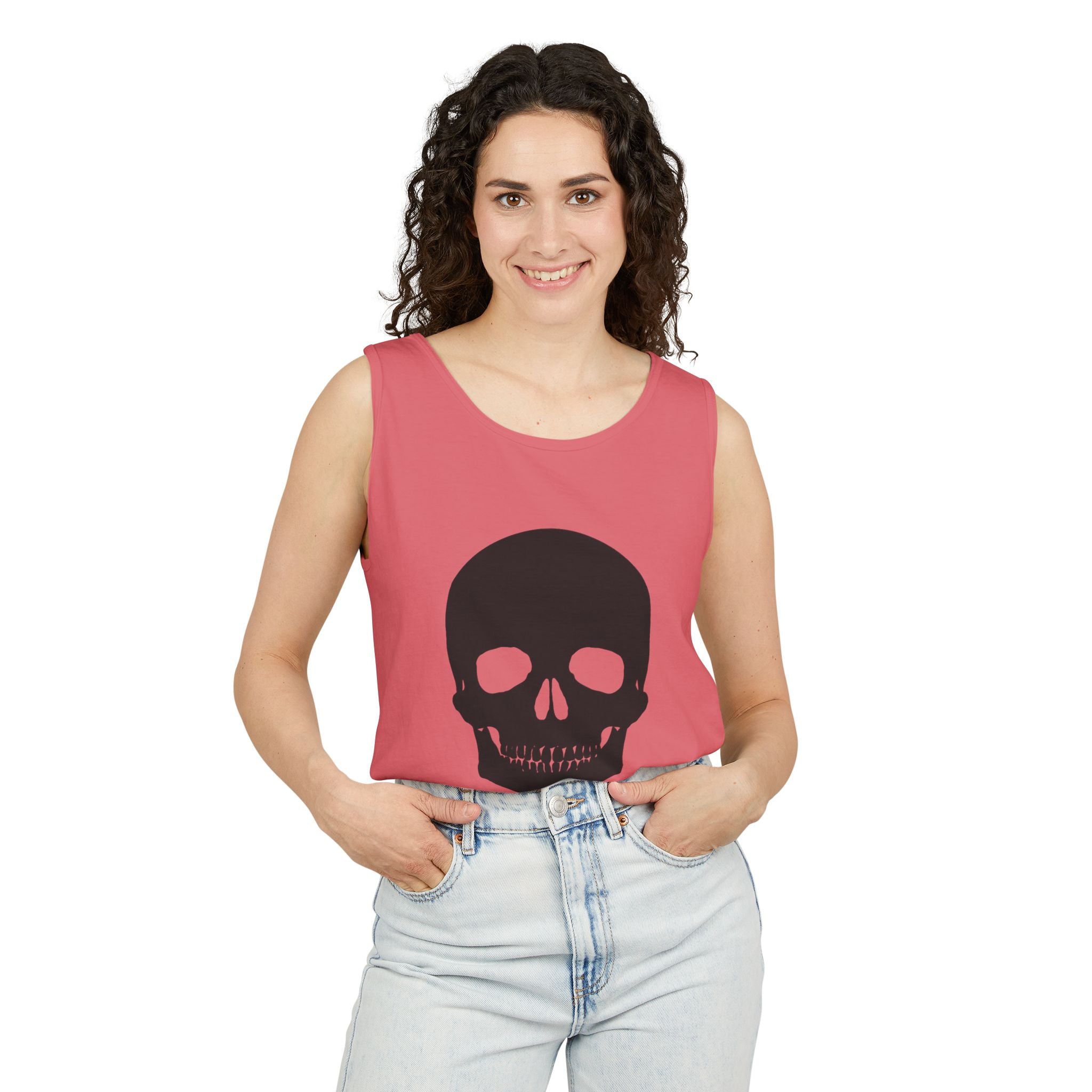 Skull Graphic Tank Top — Bold Black Skull Summer Vest