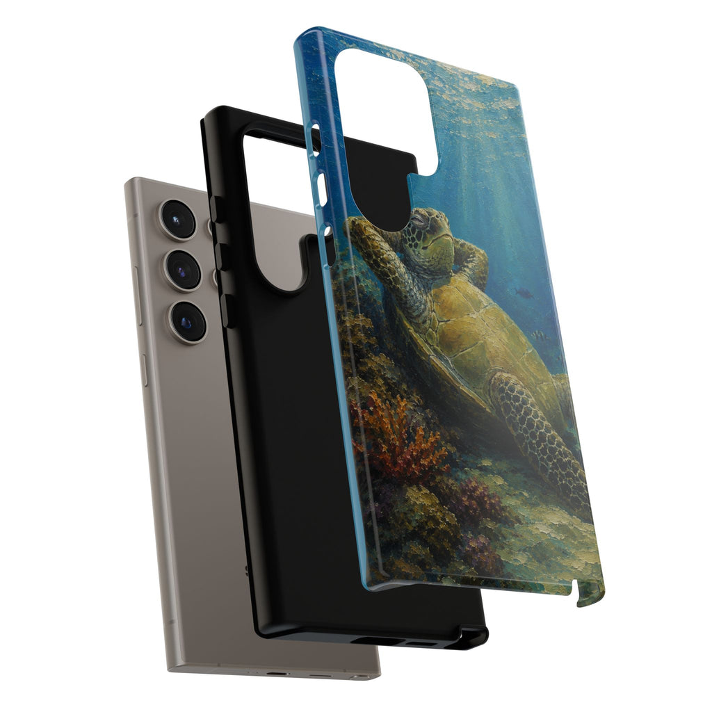 Sea Turtle Relaxation Phone Case — Ocean Underwater Art Protective Tough Case