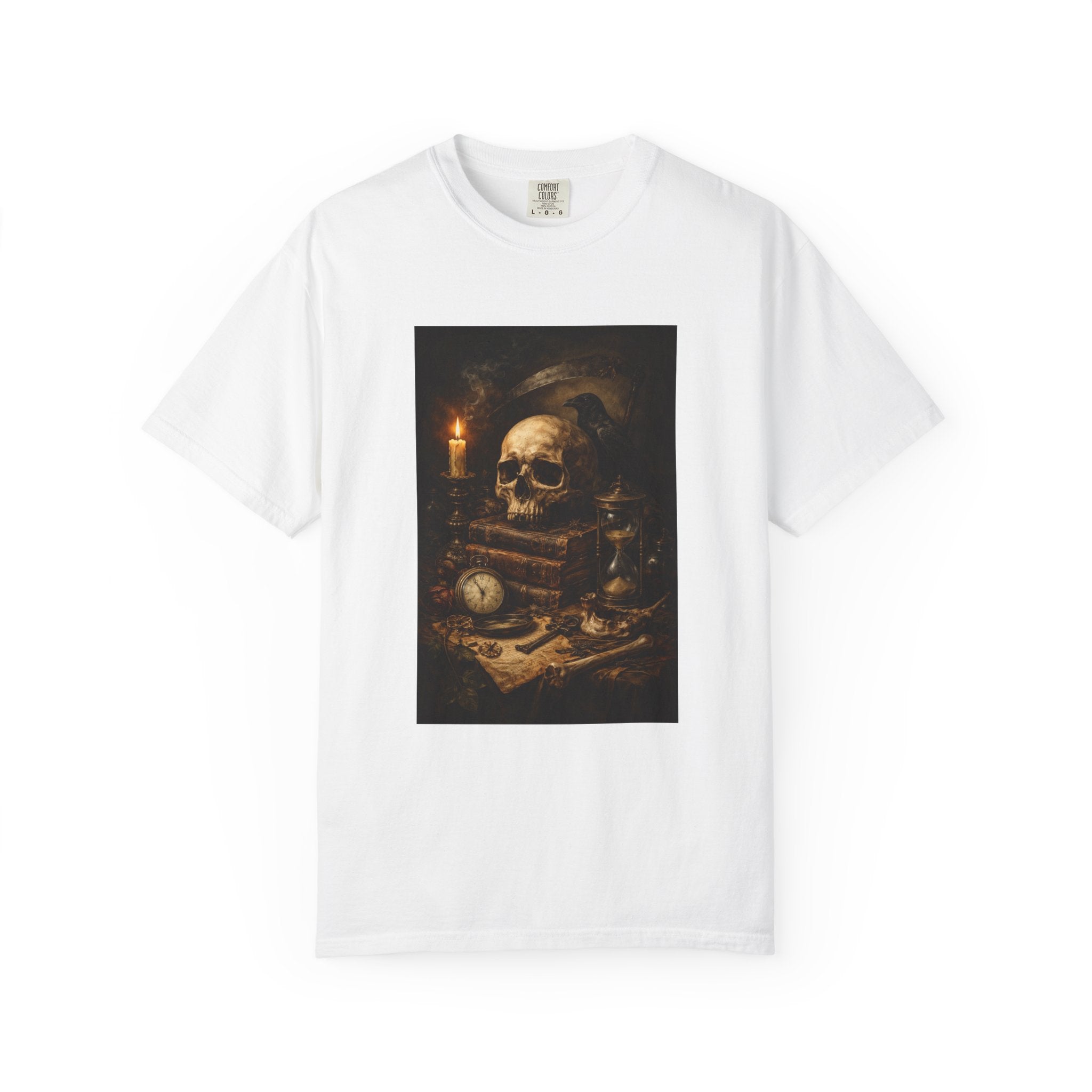 Skull & Candle - Memento Mori T-Shirt — Vintage Vanitas Art Tee