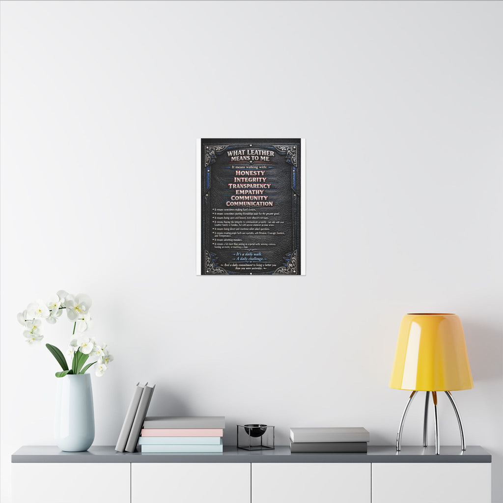 Canvas Wall Art — “What Leather Means to Me” Inspirational Thoughts