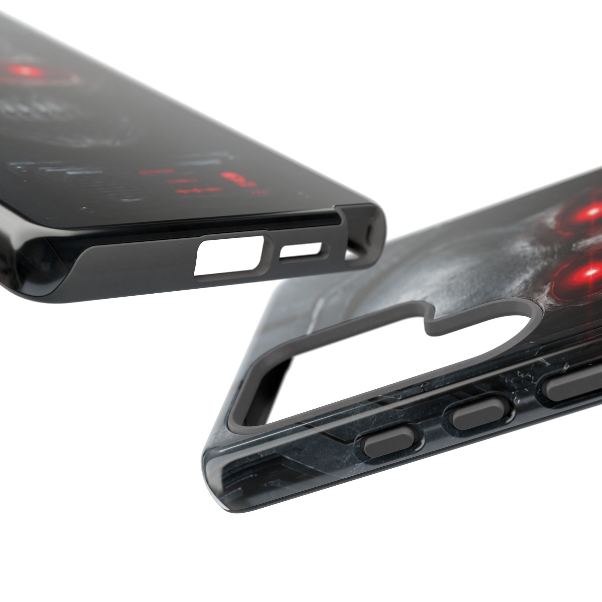 Skull Sentinel Phone Case — Red-Eyed Tactical Skull Protective Case