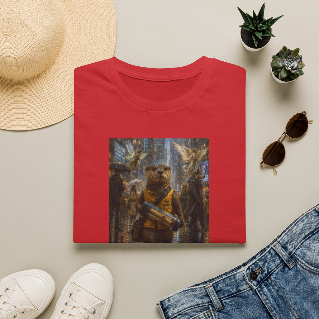 Messenger Otter Graphic Tee — Whimsical Otter Art Shirt