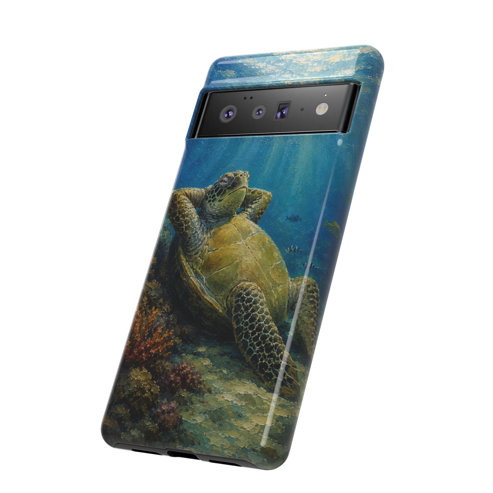 Sea Turtle Relaxation Phone Case — Ocean Underwater Art Protective Tough Case