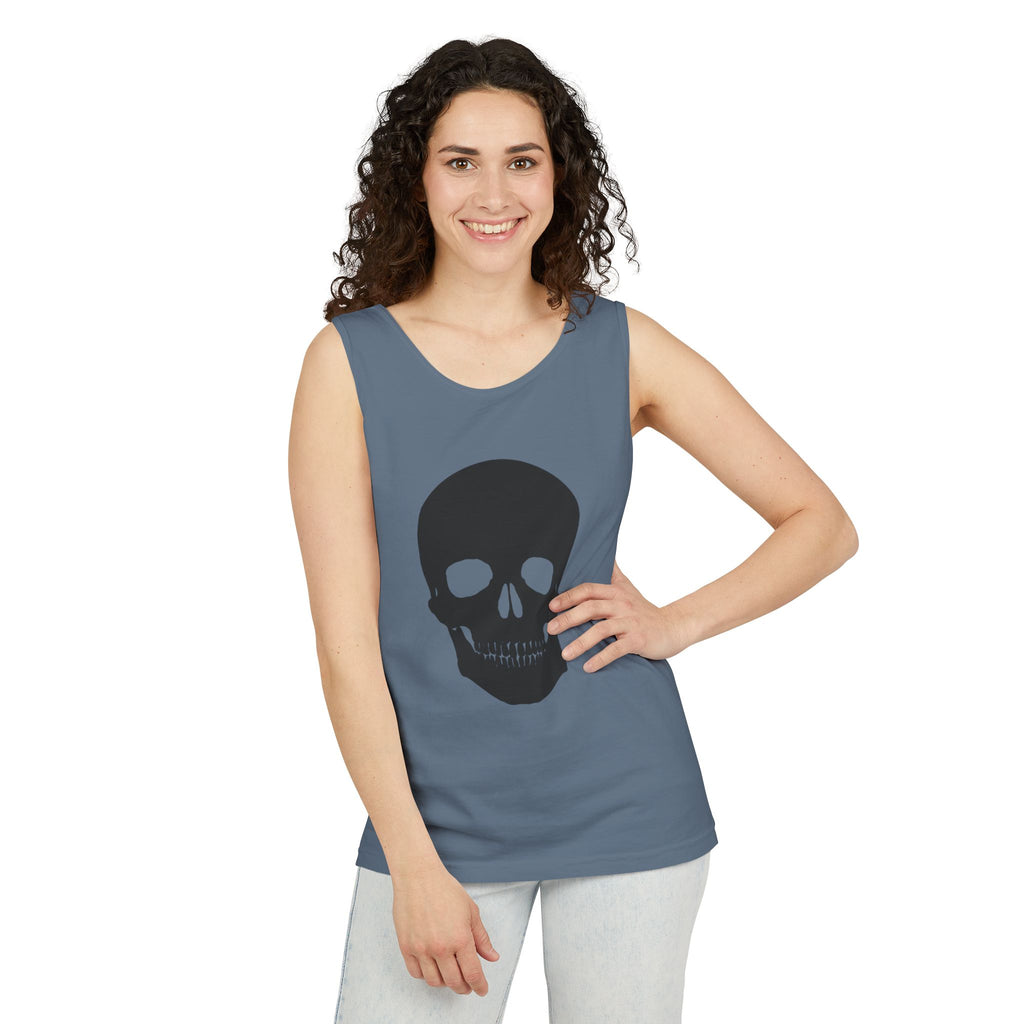 Skull Graphic Tank Top — Bold Black Skull Summer Vest
