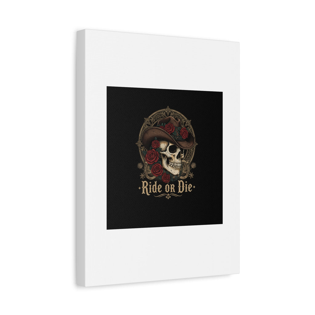 Ride or Die Skull Canvas | Western Skull Art, Gothic Americana