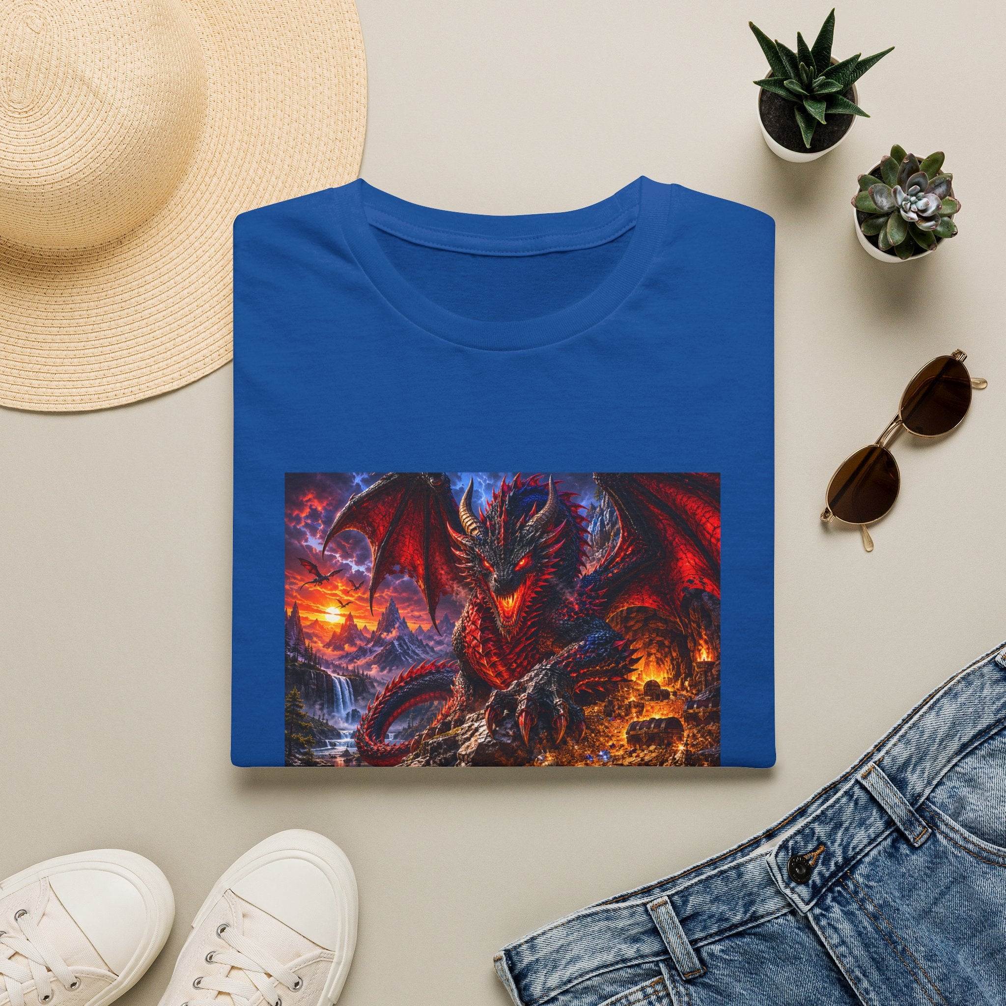 Dragon Guard T-Shirt — Epic Red Dragon Fantasy Art Tee